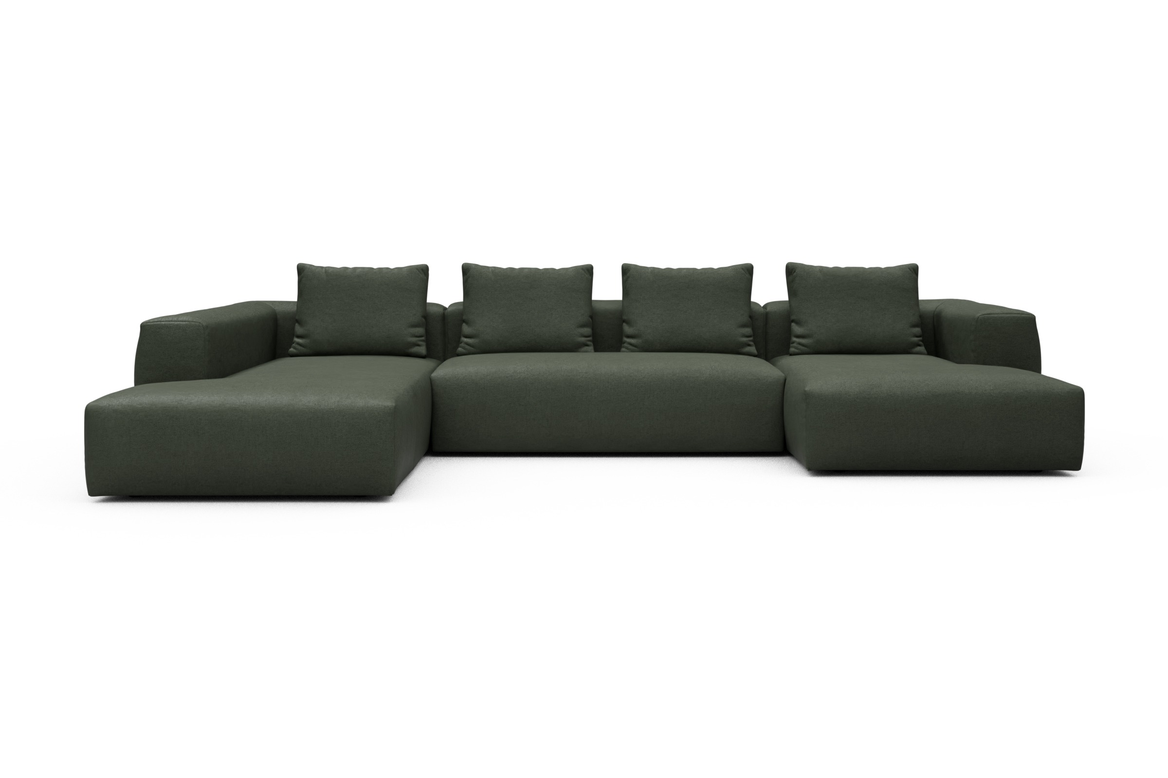 Skandi Home Wohnlandschaft Fred Relax-Ecke links mit 2-Sitzer und Chaiselongue rechts Denari-Forest-Green moebelfaktor