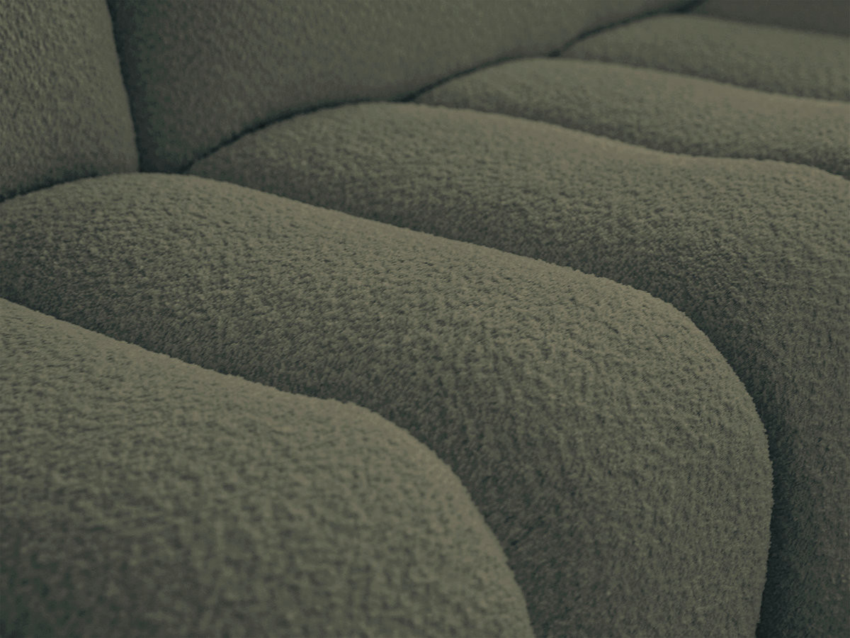 Bobochic Azra Sofa 3-Sitzer Bouclé-Stoff Grün