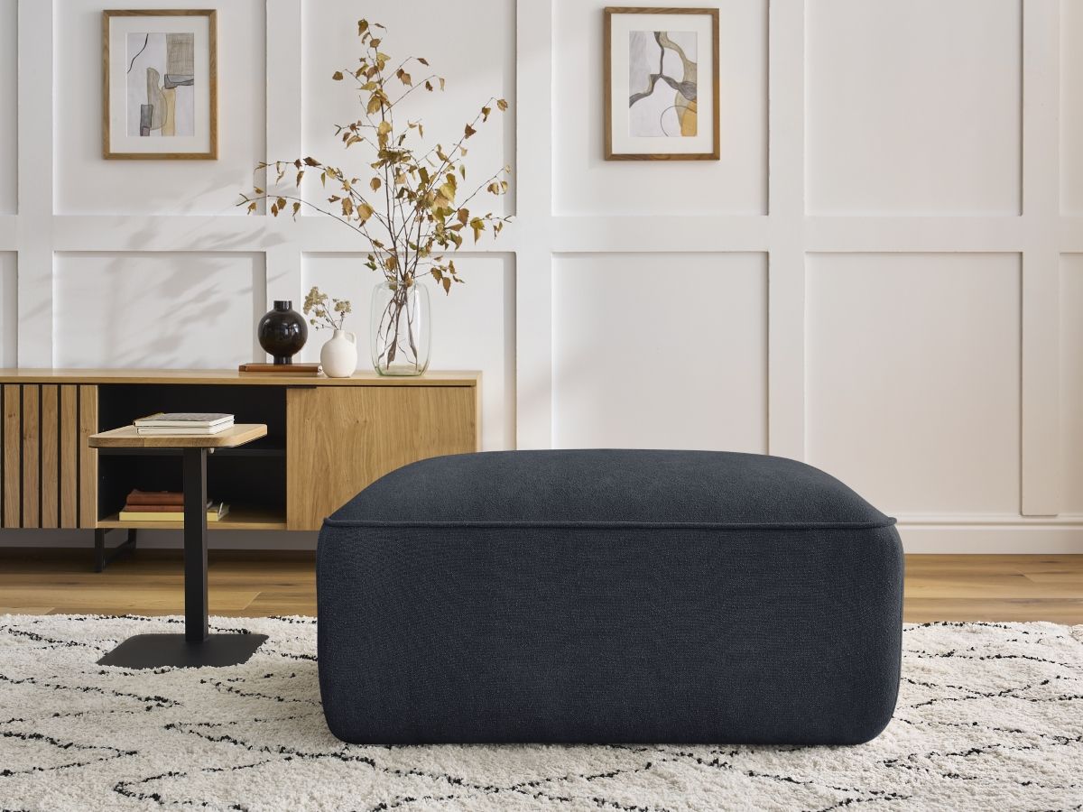 Bobochic Zephyr Pouf Strukturstoff Dunkelblau