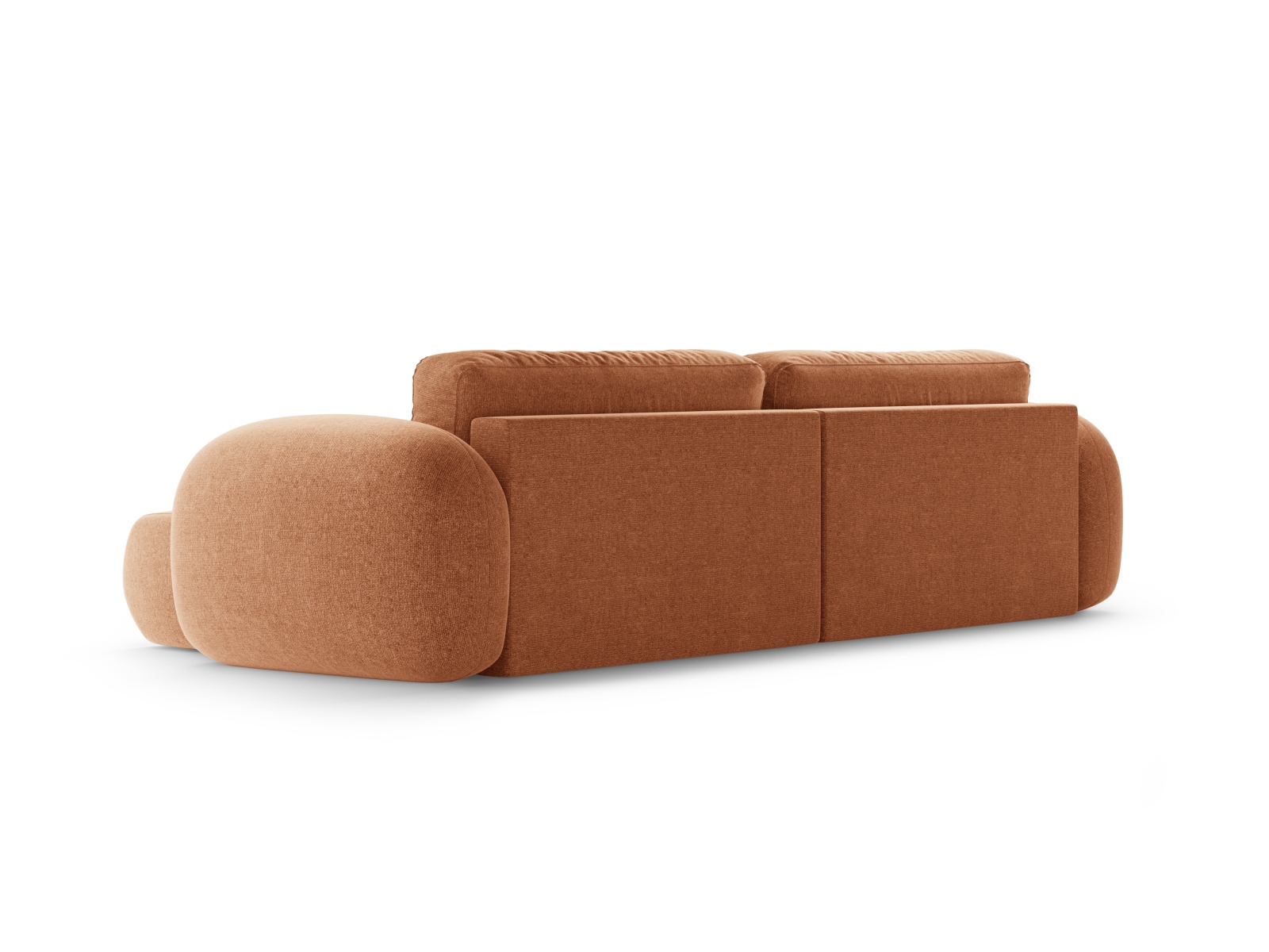 Cosmopolitan Design Wendbares Ecksofa Tonale 4-Sitzer mit Schlaffunktion und Bettkasten Chenille Eden Ziegel