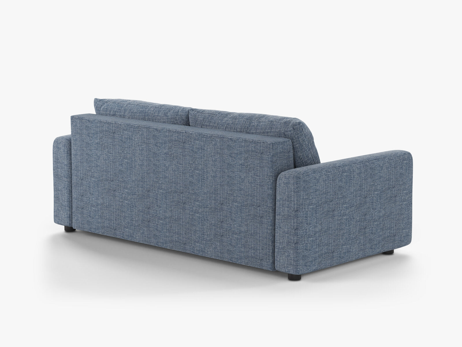 Micadoni Sofa mit Schlaffunktion David 3-Sitzer Strukturierter Stoff Baltimore Blau Melange