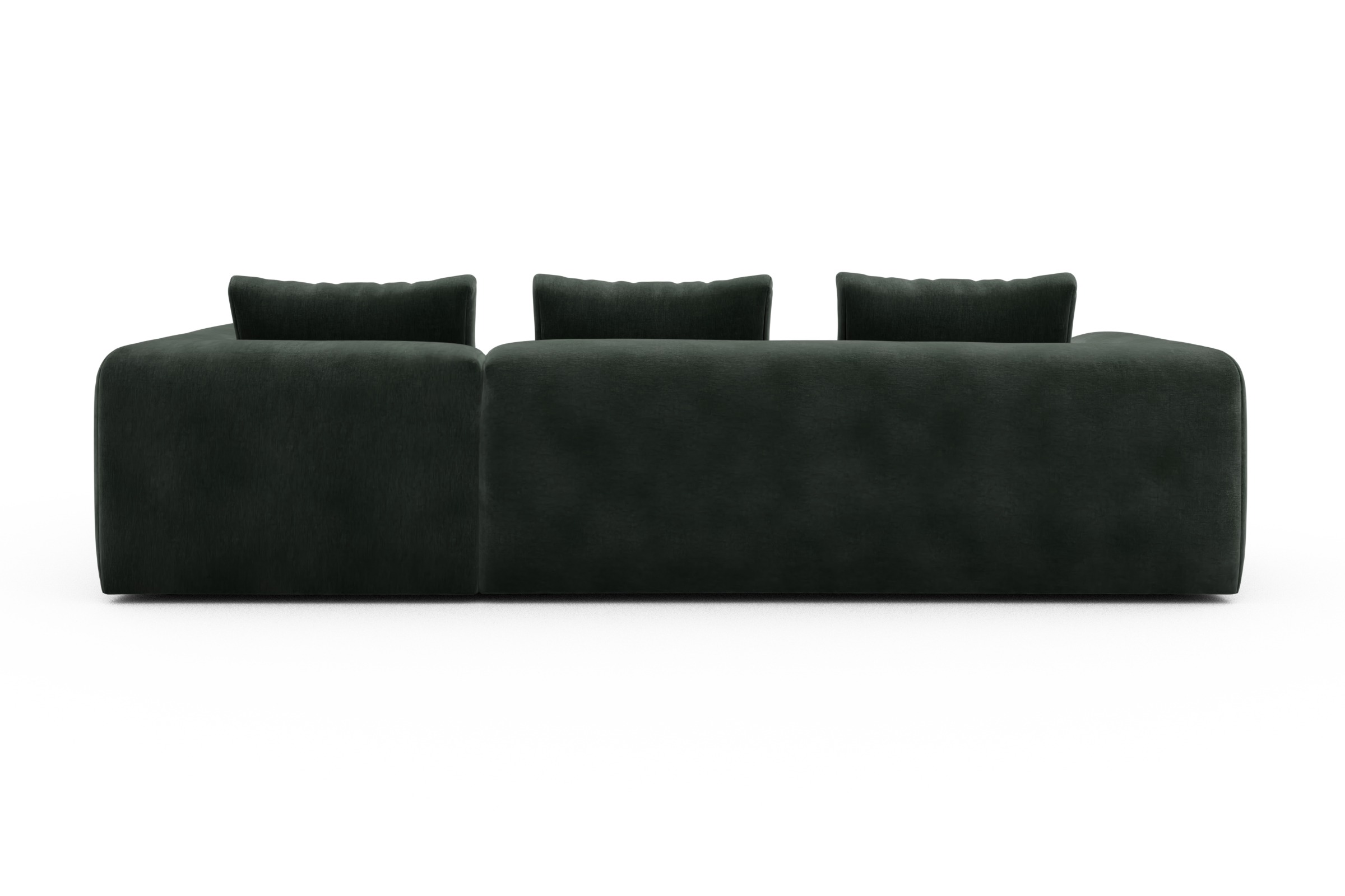 Ecksofa Fred 2x 2,5-Sitzer rechts offen Smooth-Laurel-Green