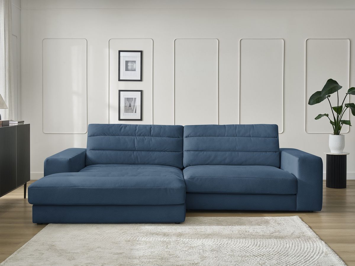 Bobochic Sierra Ecksofa Samt Dunkelblau Ecke links