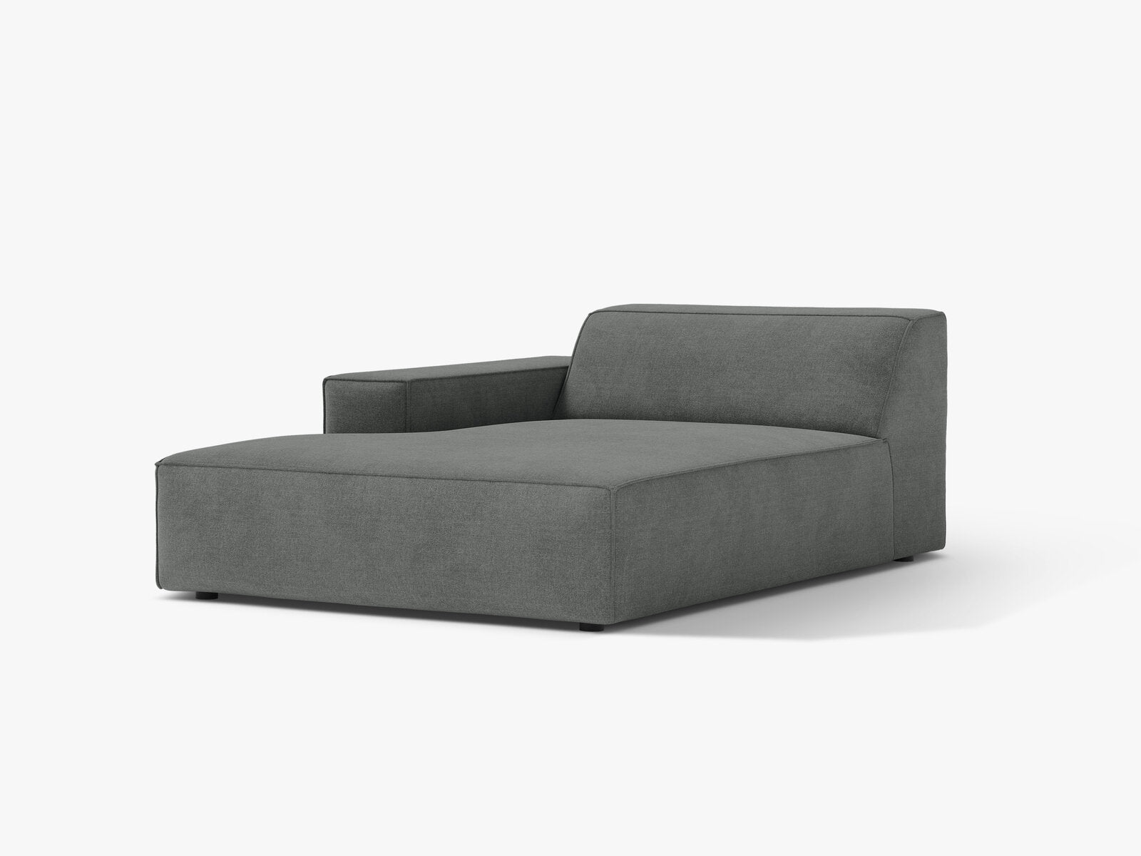Micadoni Jodie Chaiselongue Links Strukturierter Stoff Liberty Grau