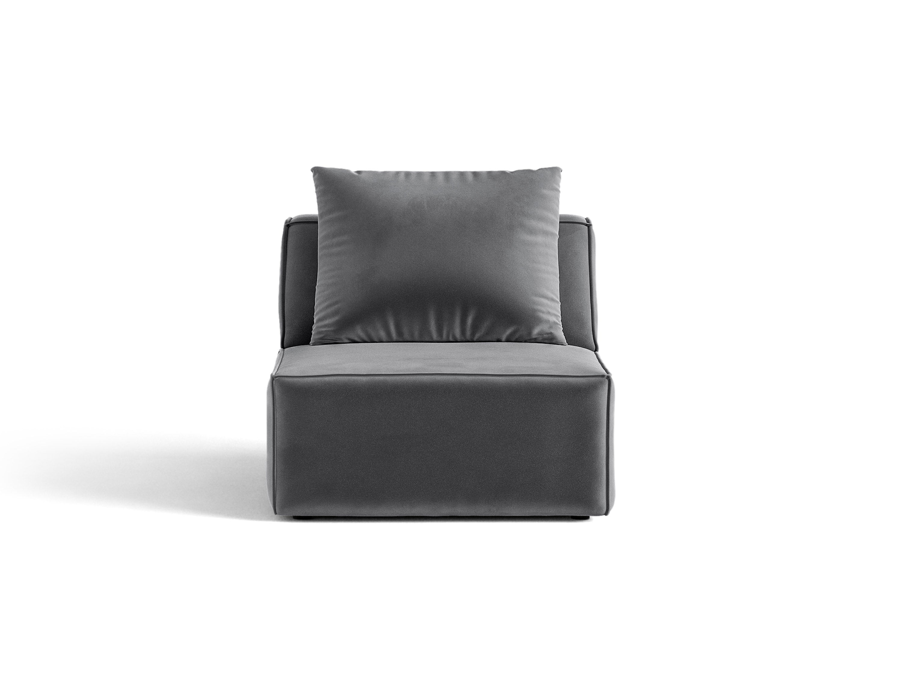 Micadoni Sessel ohne Armlehnen Jodie 1-Sitzer Samt Bluvel Grau