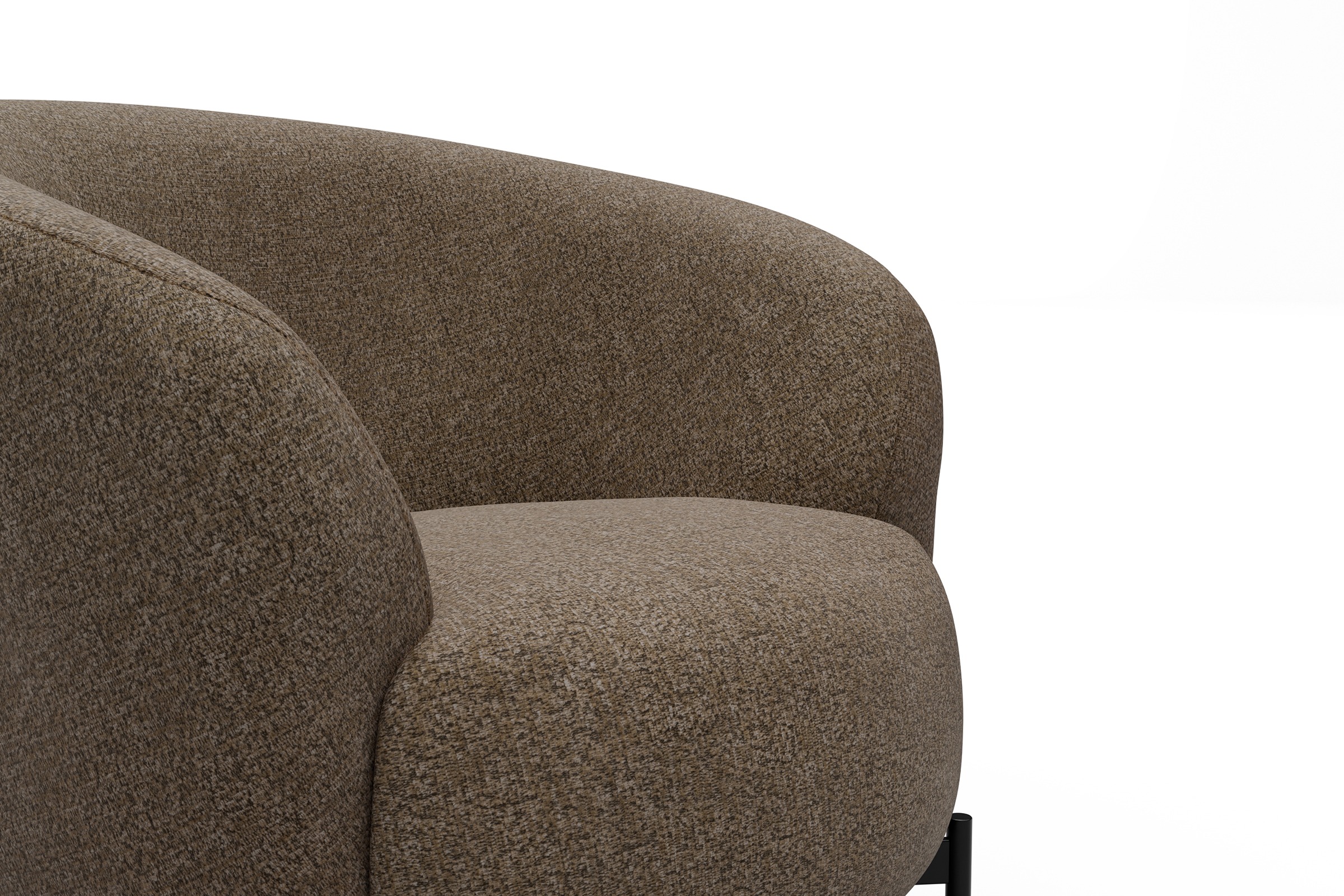 Sessel Ronda X-Metallgestell Schwarz Aivi-Khaki-Brown