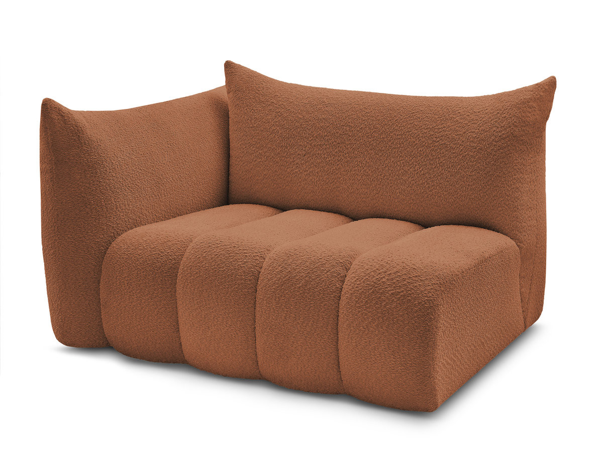 Bobochic Azra Sofamodul 2-Sitzer 143 × 112 cm Bouclé-Stoff Orange Ecke links