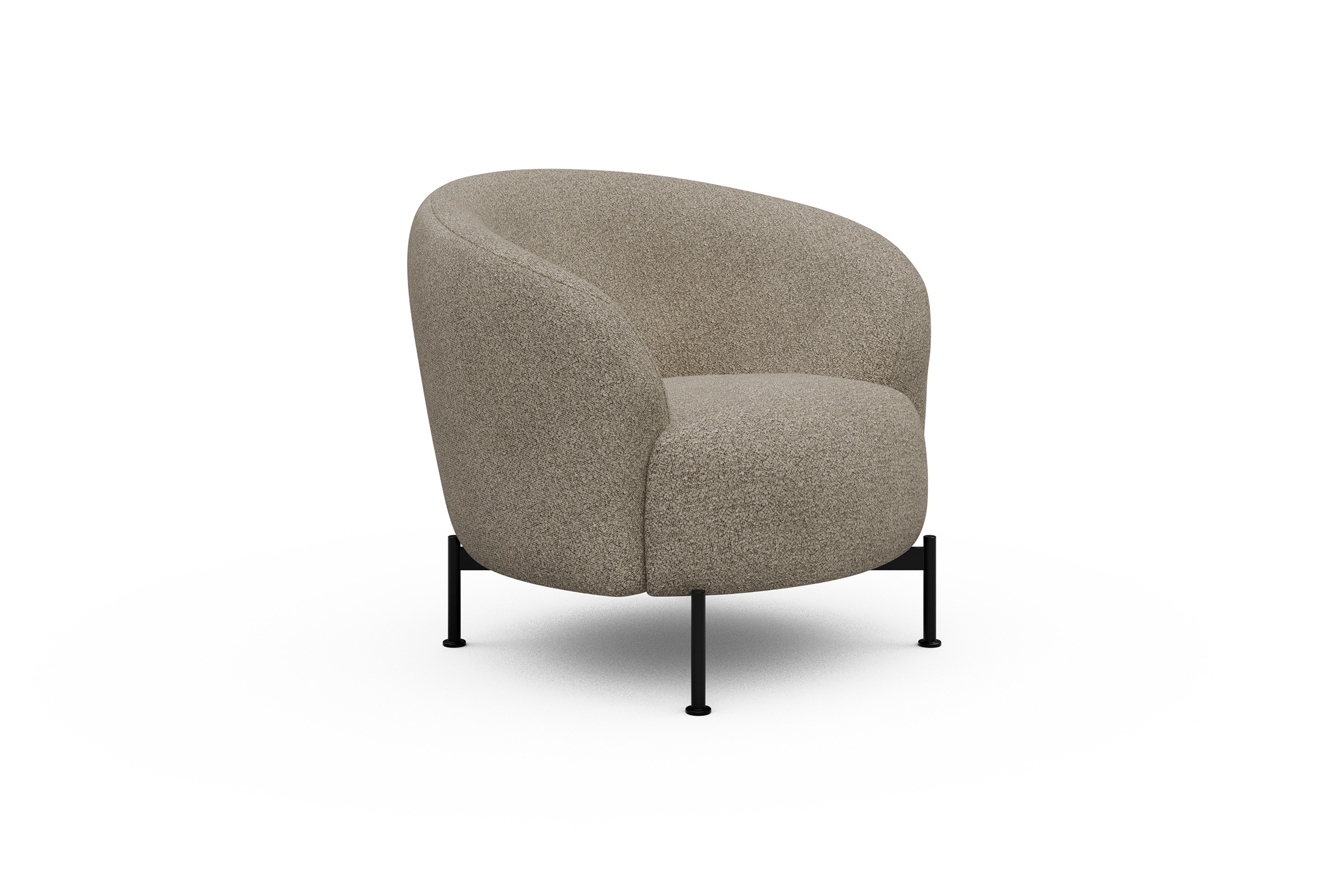 Sessel Ronda X-Metallgestell Schwarz Boucle-Belge