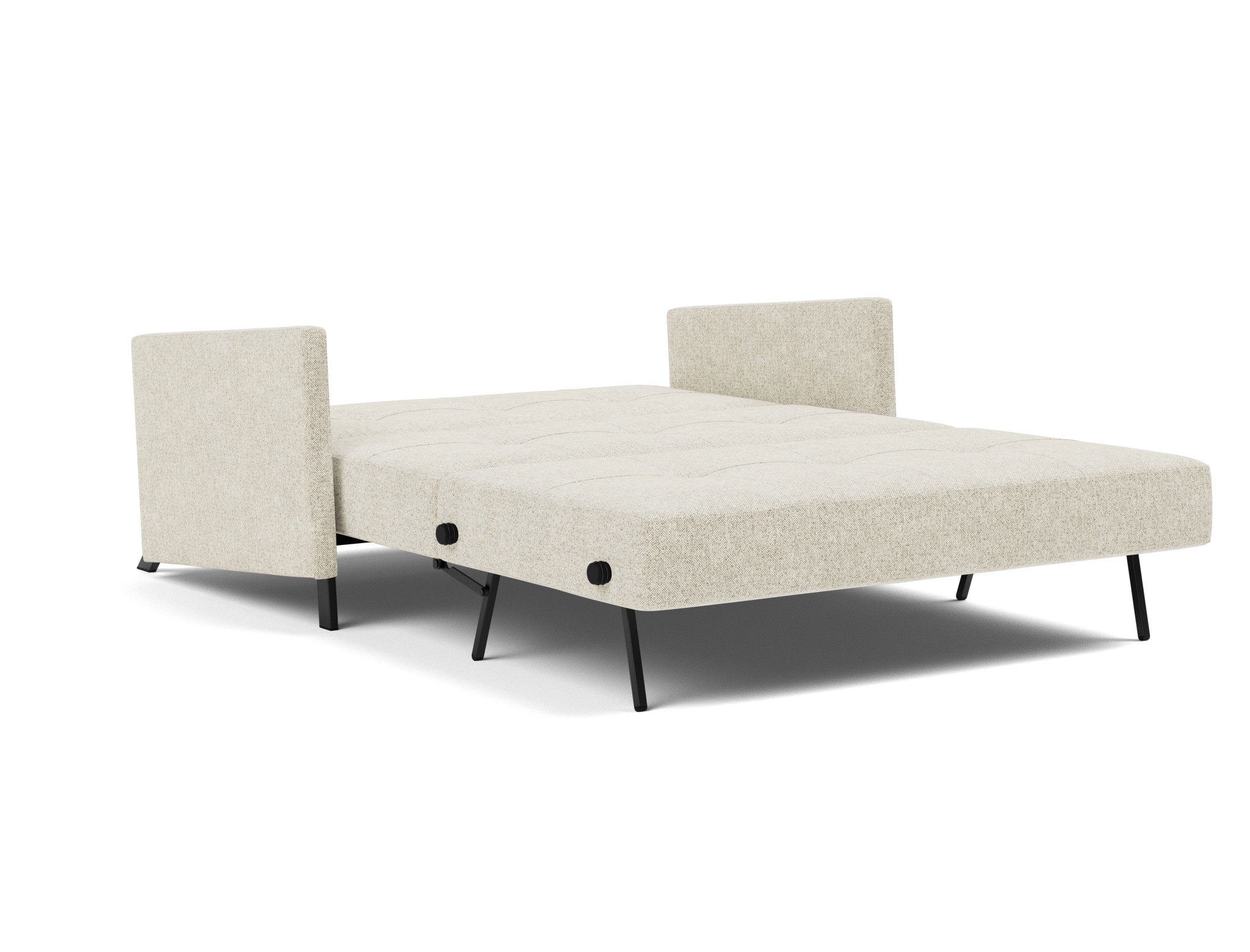 Schlafsofa Cubed mit Armlehnen 140 Strukturierter Stoff Taura 357-Off-White