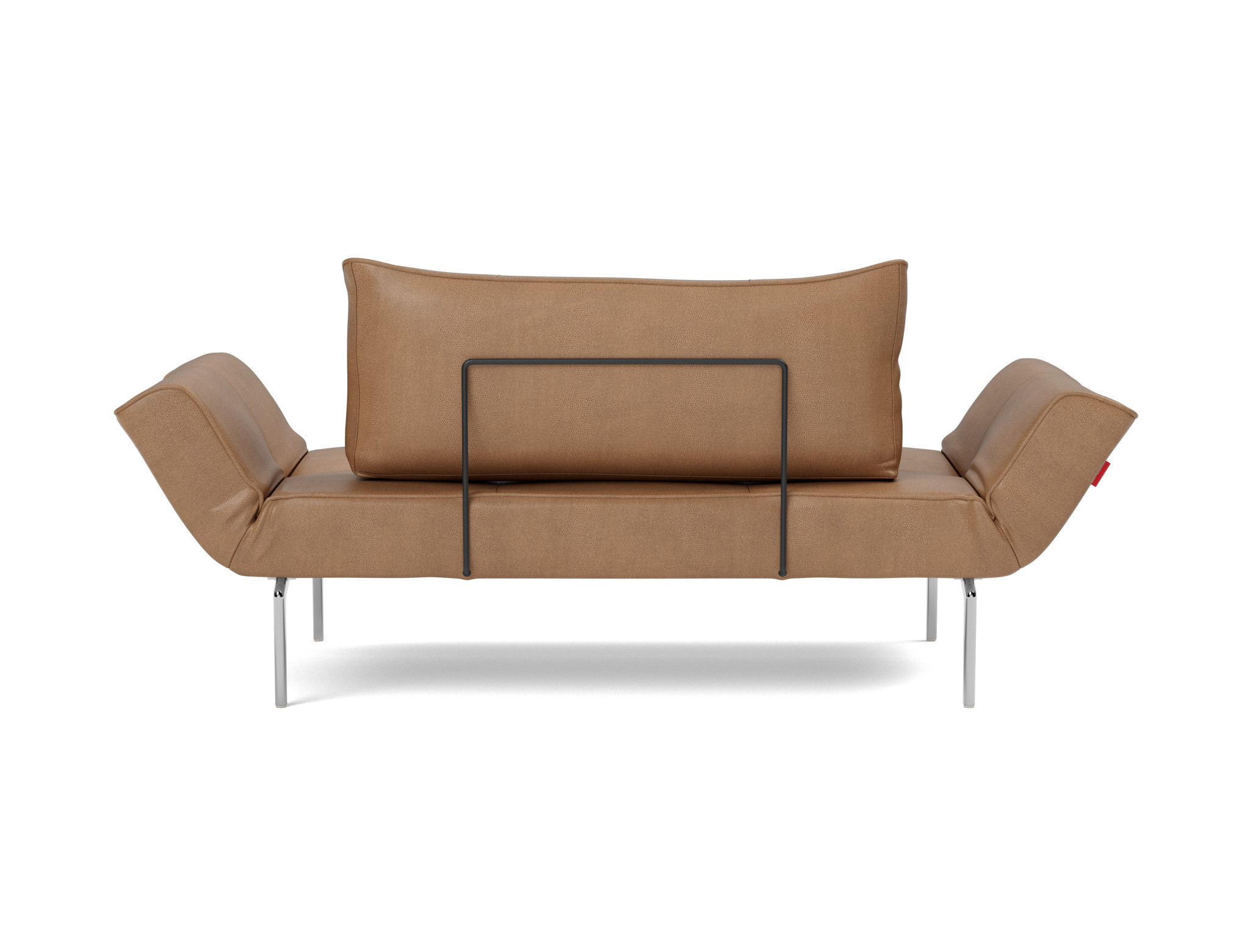 Tagesbett Zeal Lederoptik Faunal 551-Brown Beine Straw Aluminium