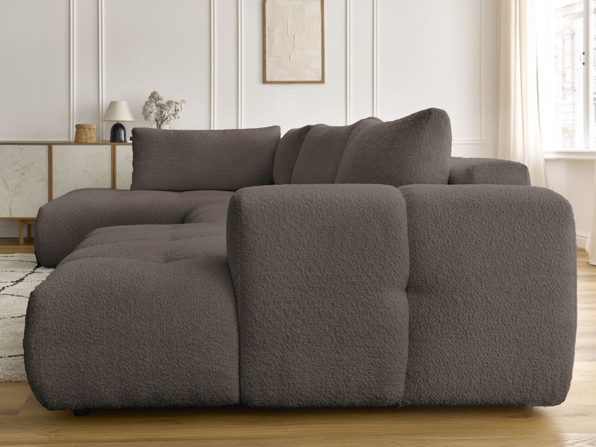 Bobochic Fuji Wohnlandschaft Bouclé-Stoff Braun Ecke rechts