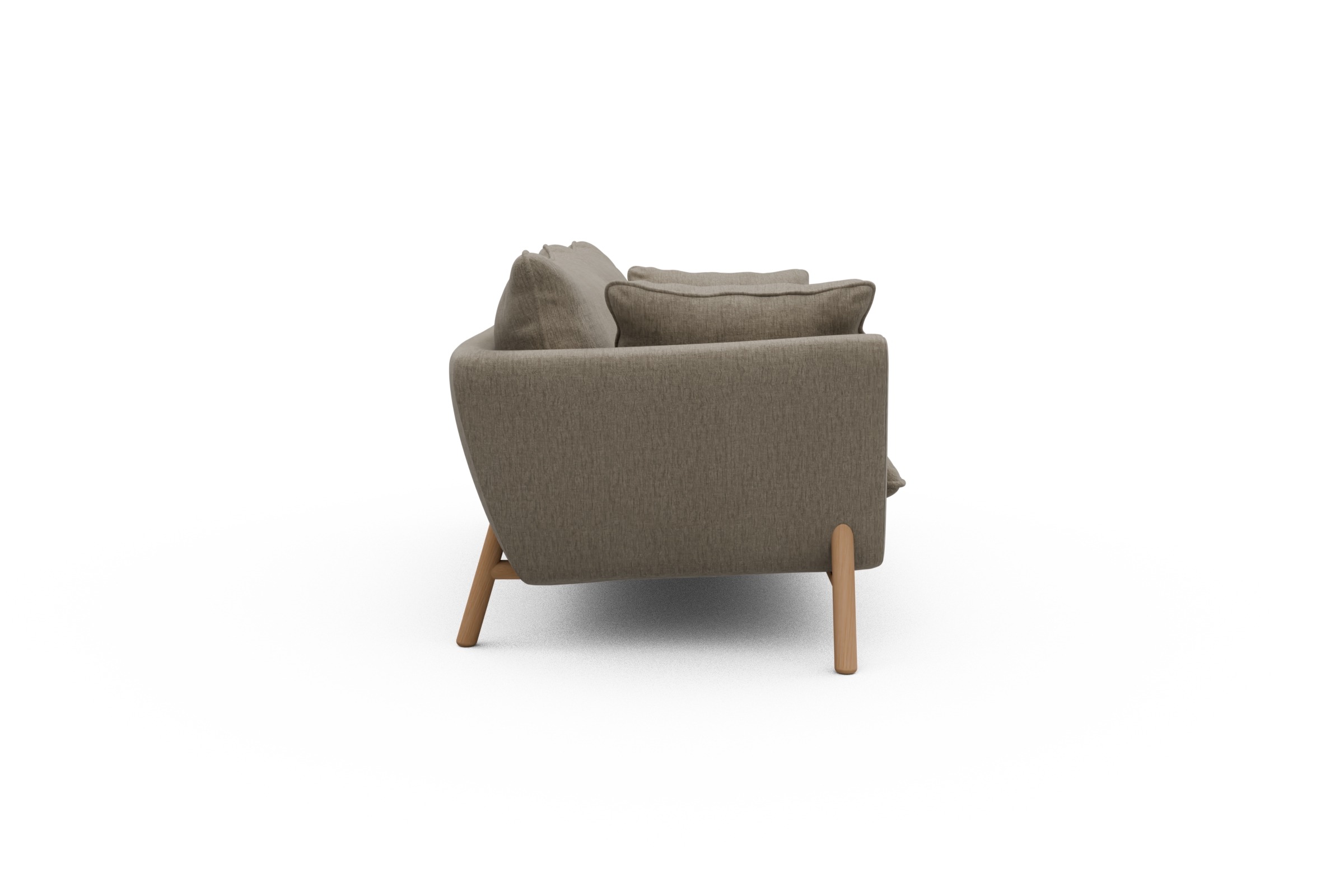 Sofa Emil PREMIUM 2-Sitzer Beinfarbe Eiche Natur Smooth-Beige
