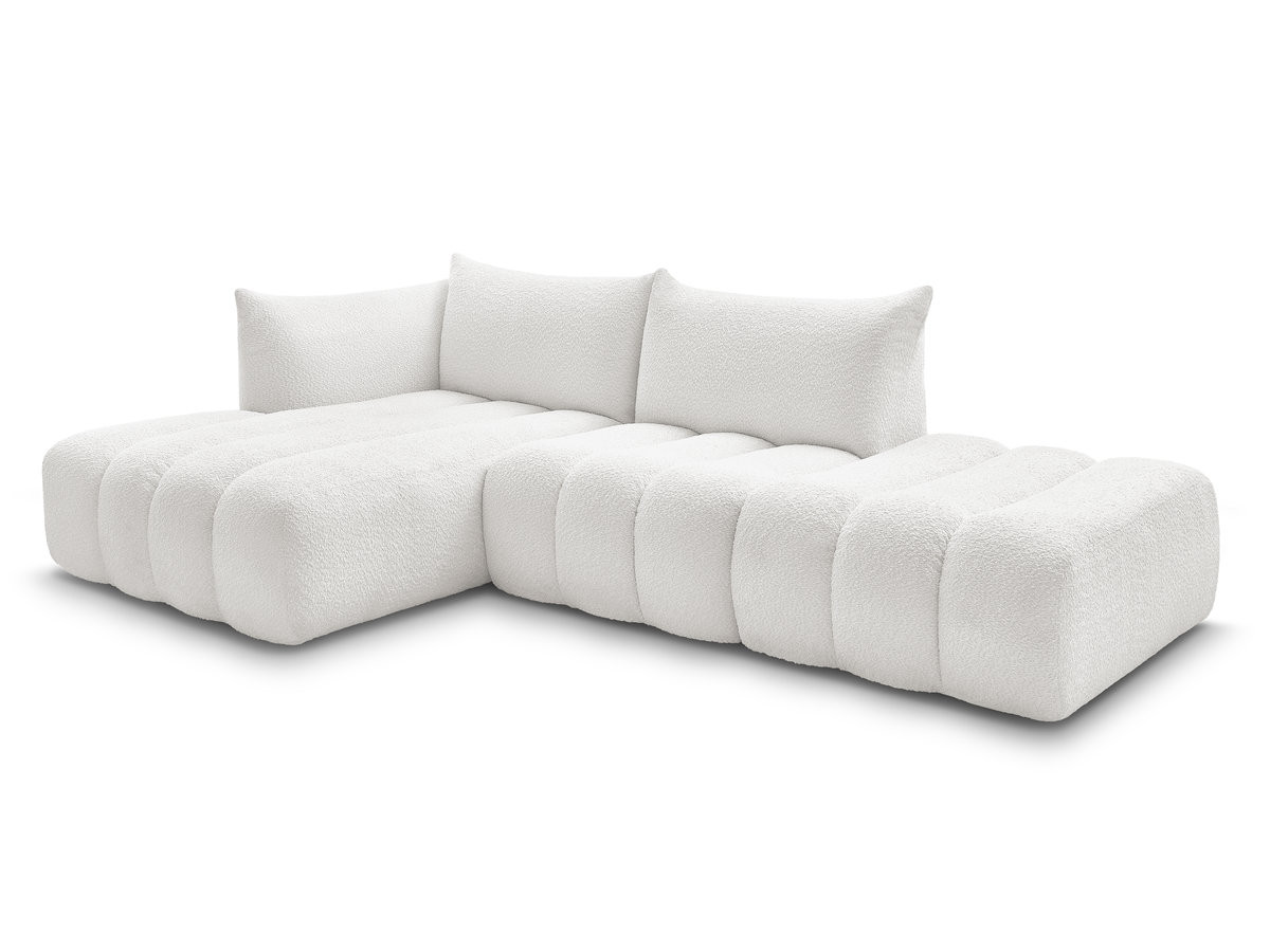 Bobochic Azra Ecksofa 319 × 178 cm Bouclé-Stoff Weiß Ecke links