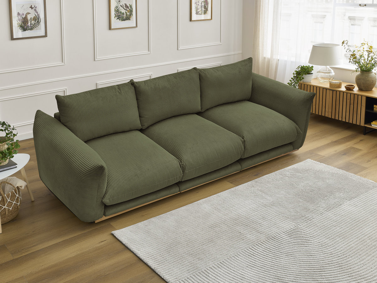 Bobochic Ernest Sofa 3-Sitzer 266 × 106 cm Cordsamt Grün
