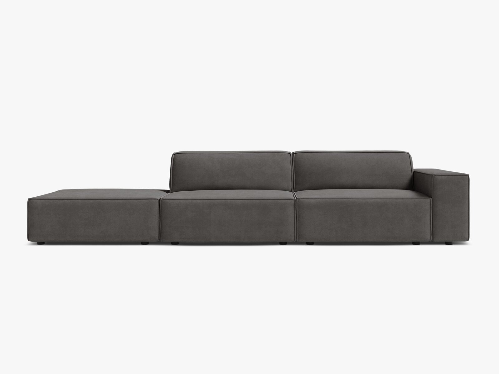 Micadoni Sofa Jodie 3-Sitzer Links Samt Bluvel Hellgrau