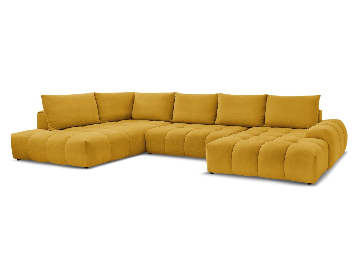 Bobochic Everest Wohnlandschaft, 6 Kissen Strukturstoff Gelb Ecke rechts
