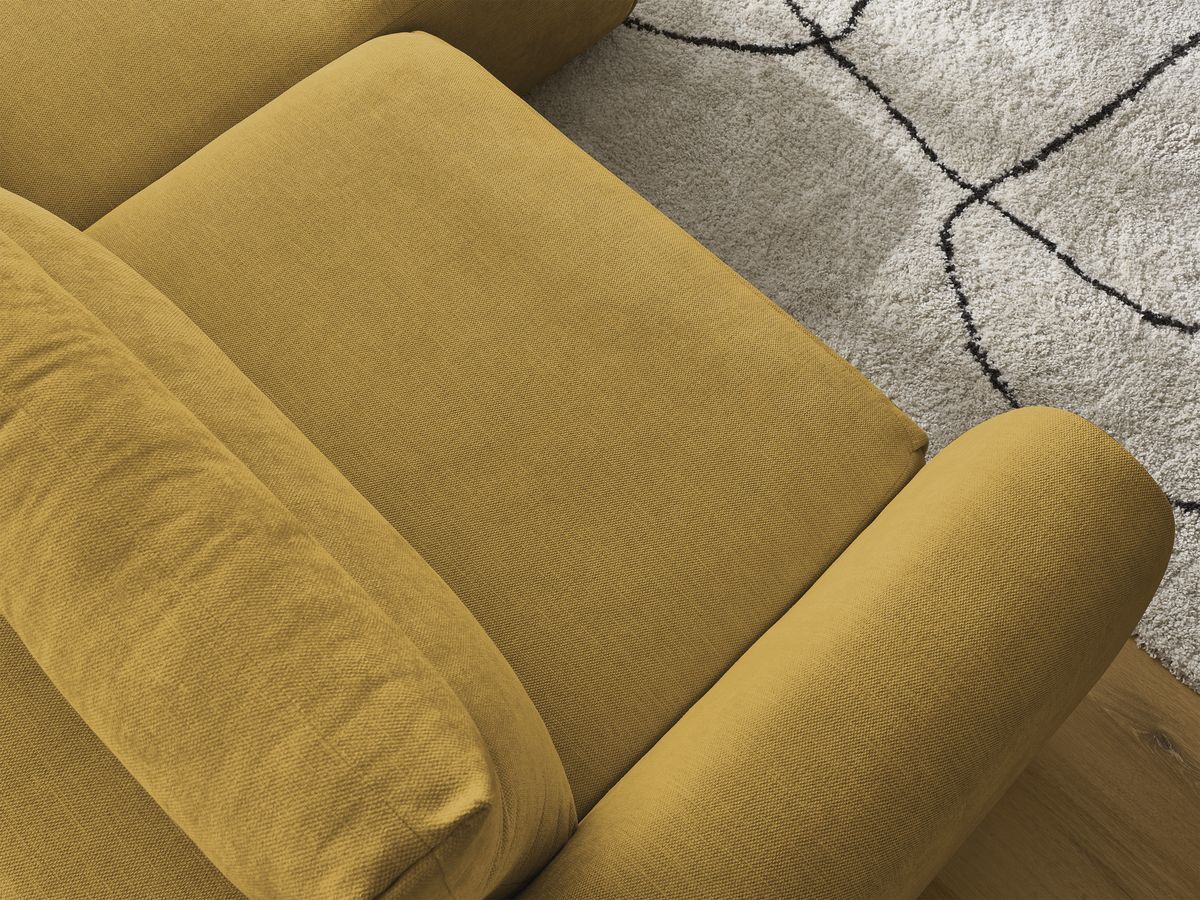 Bobochic Aden Ecksofa 246 × 152 cm Stoff Gelb Ecke rechts