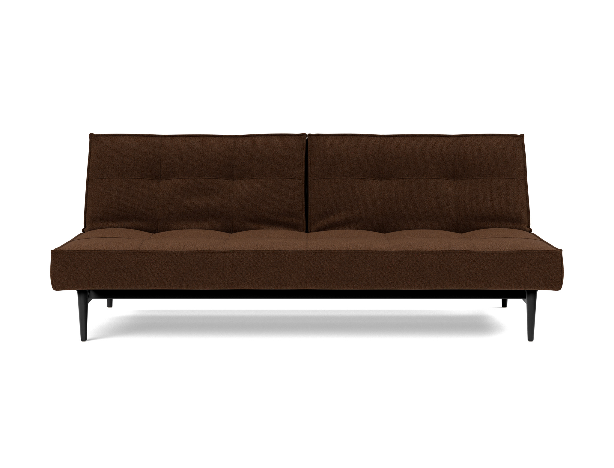 Schlafsofa Splitback Strukturierter Stoff Taura 359-Cappuccino Beine Styletto Eiche schwarz