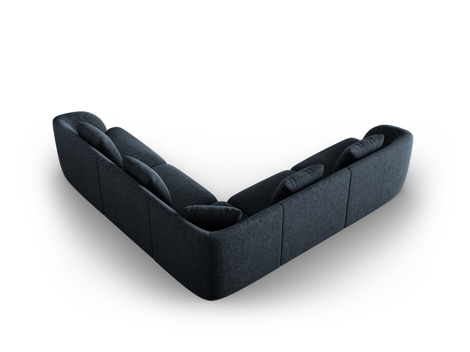 Cosmopolitan Design Wendbares Ecksofa Tulum 5-Sitzer Chenille Eden Marineblau