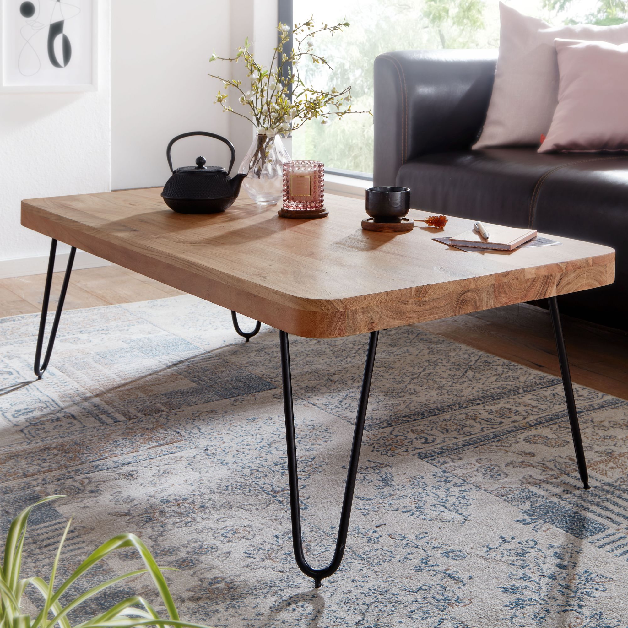 Couchtisch Agdenes Massivholz Akazie 115 × 60 × 40 cm