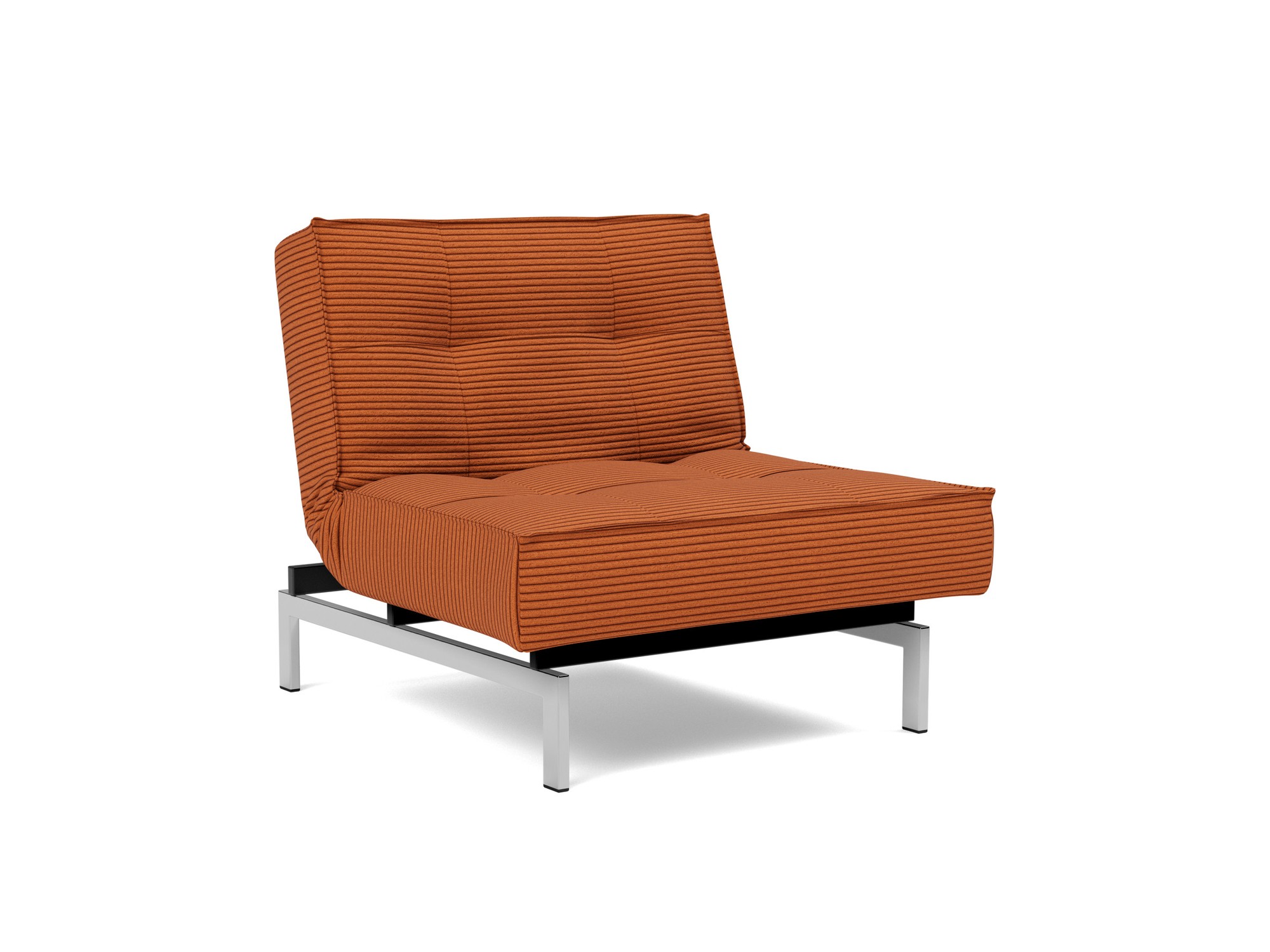 Sessel Splitback Kord Corduroy 595-Burnt-Orange Beine Chrom