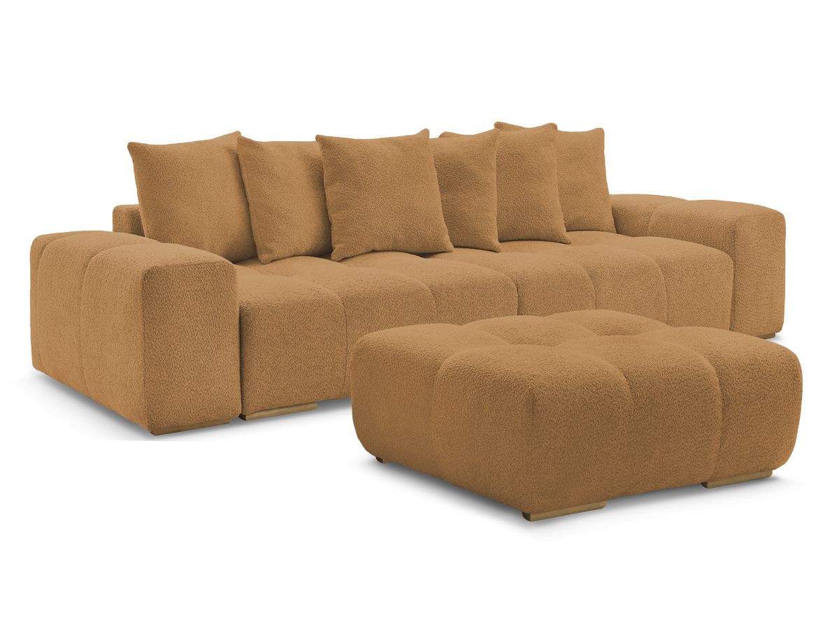 Bouclé-Stoff · Gelb
