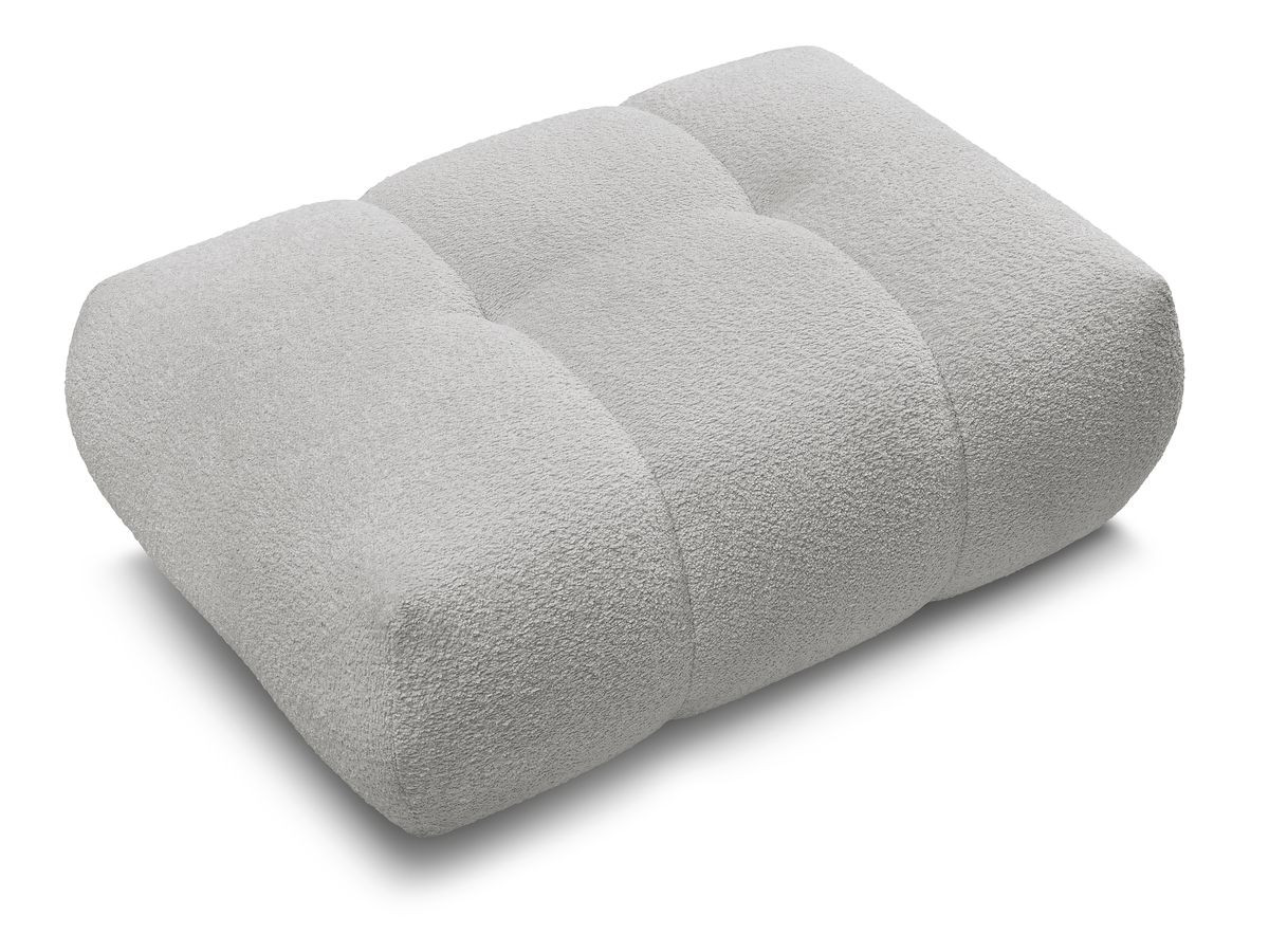 Bobochic Fuji Pouf Bouclé-Stoff Hellgrau