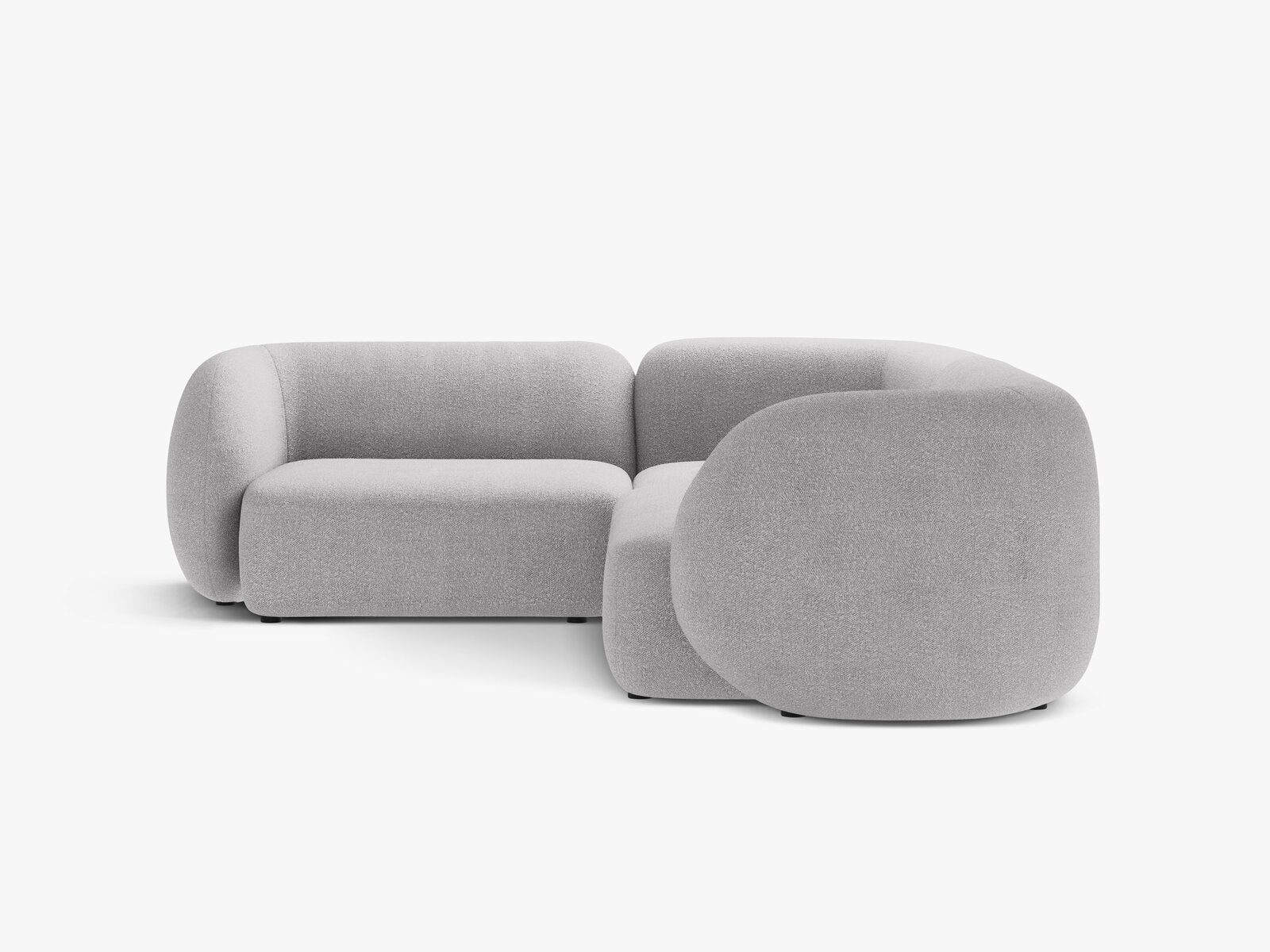 Micadoni Ecksofa Kate 4-Sitzer Links Boucle Baloo Hellgrau