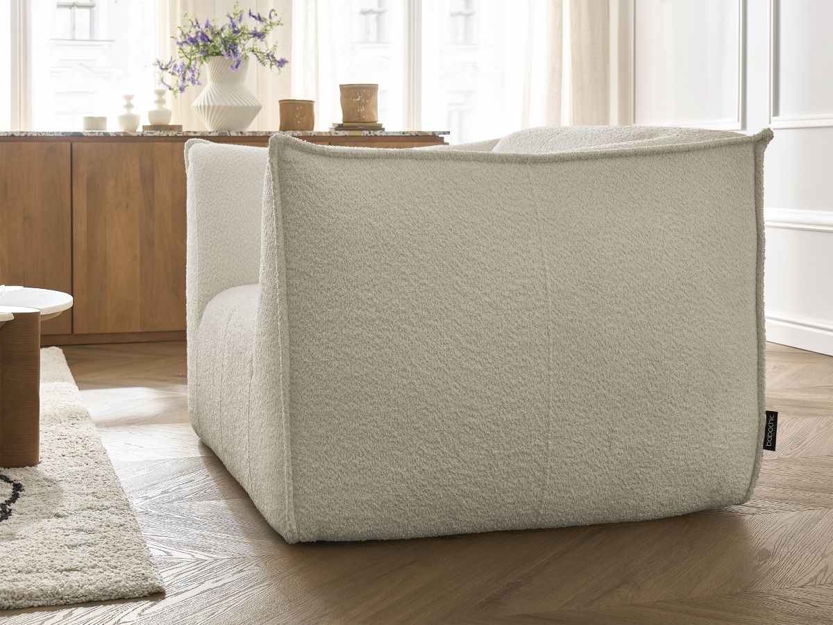 Bobochic Giorgia Sessel Bouclé-Stoff Beige