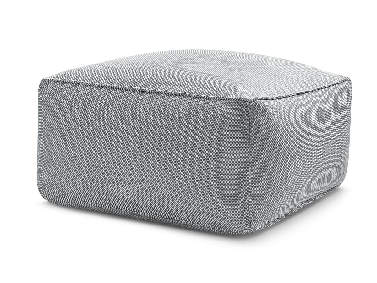 Bobochic Riviera Pouf 80 × 80 cm Melange-Stoff Hellgrau