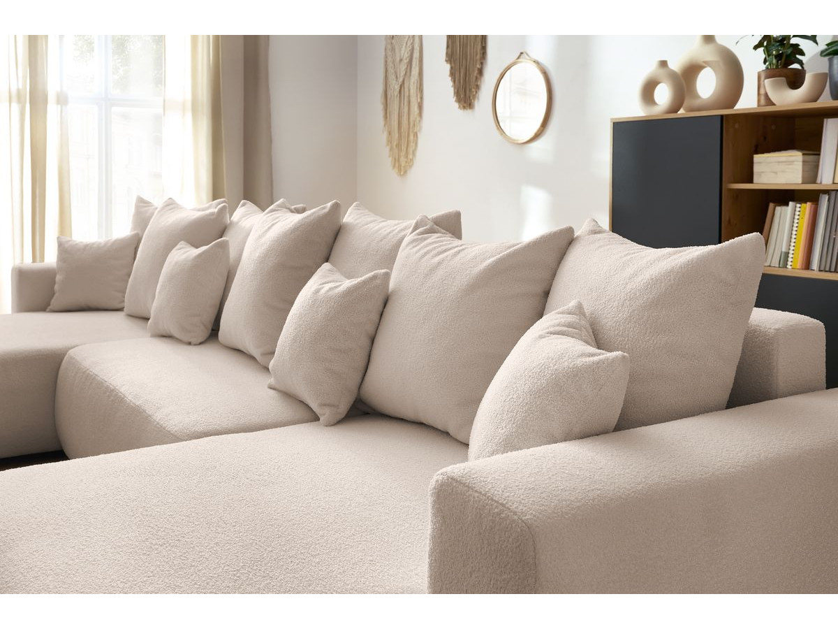 Bobochic Envy Wohnlandschaft Bouclé-Stoff Beige