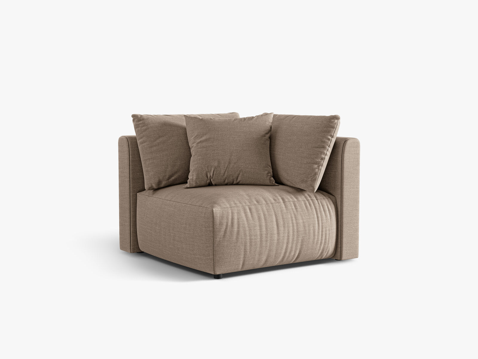 Micadoni Eckmodul Chris 1-Sitzer Strukturierter Stoff Sand