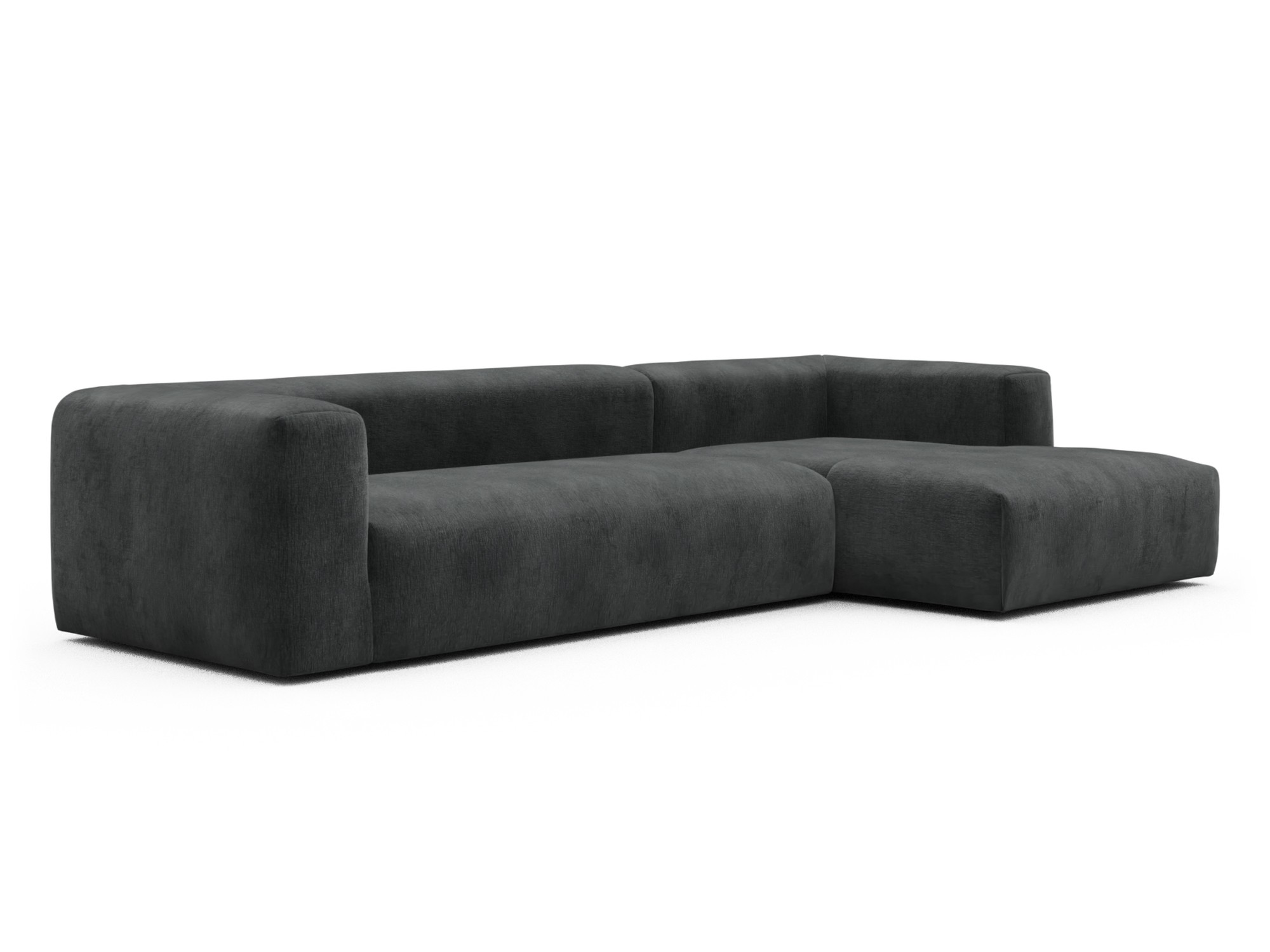 Skandi Home Ecksofa Fred Chaiselongue rechts mit 2,5-Sitzer Smooth-Deep-Warm-Grey moebelfaktor