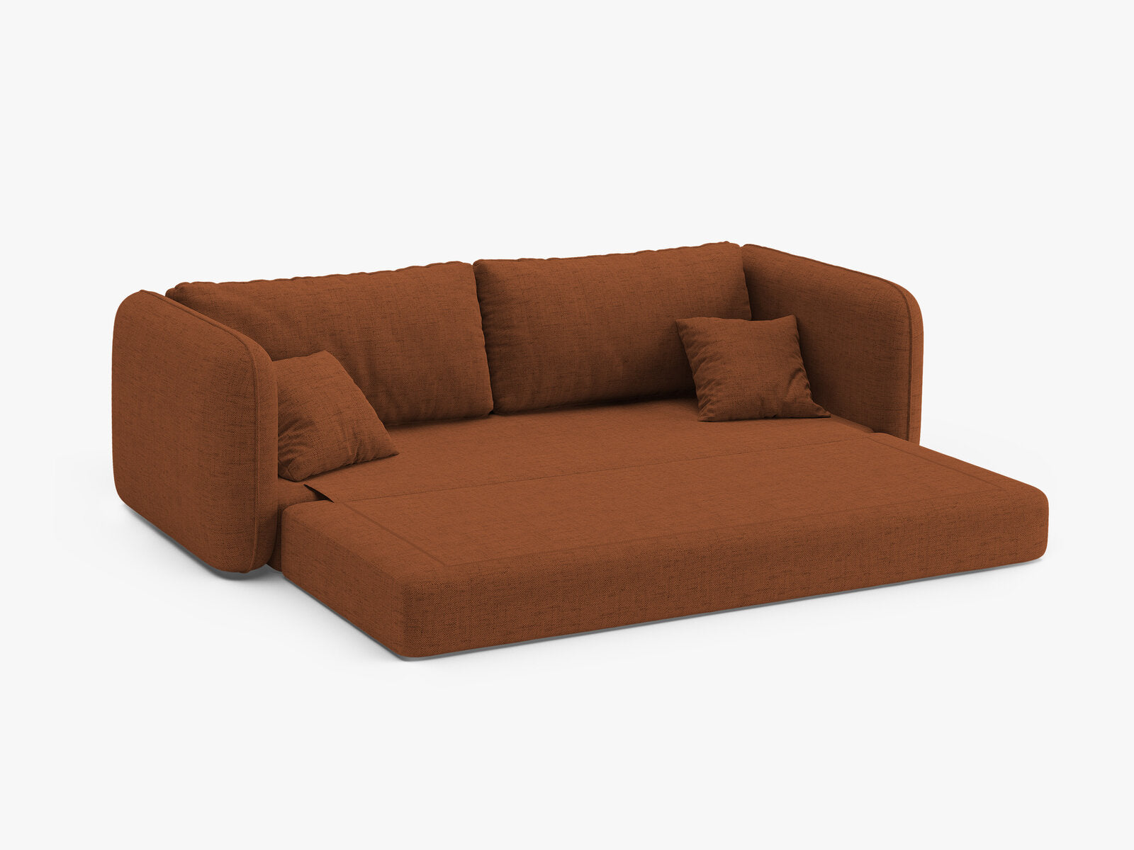 Micadoni Sofa mit Schlaffunktion Dormi 3-Sitzer Strukturierter Stoff Moly Ziegel