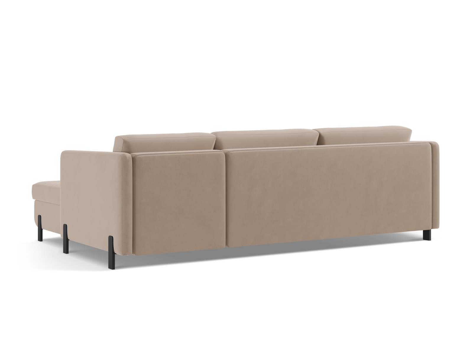 Micadoni Schlaf-Ecksofa Gloria 5-Sitzer Links Samt Beige 205x160