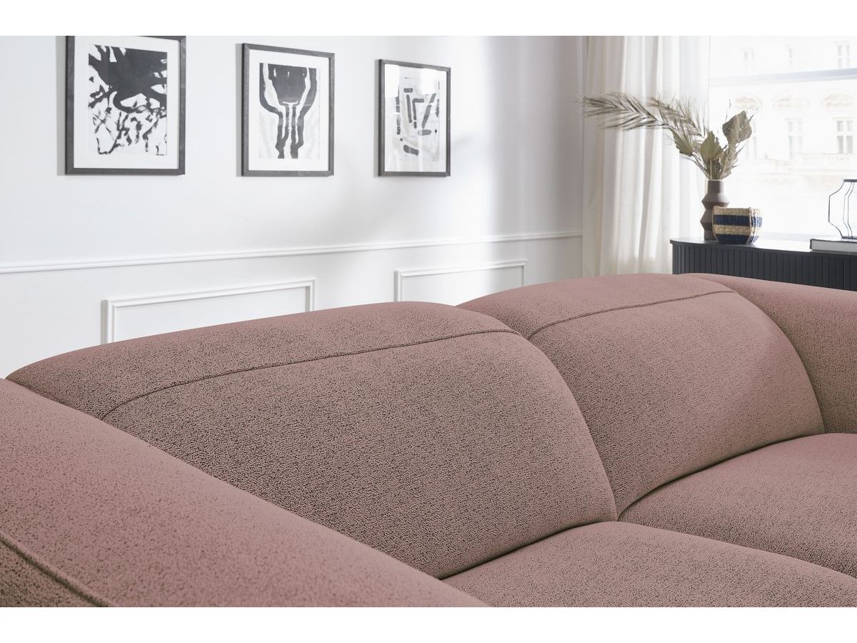 Bobochic William Sofa 3-Sitzer Melange-Stoff Rosa