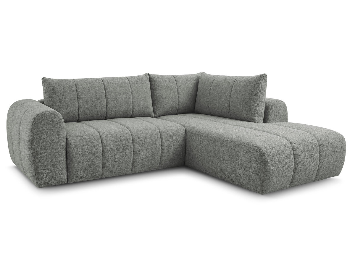 Bobochic Nesty Ecksofa in L-Form, 256 cm Melange-Stoff Dunkelgrau Ecke rechts