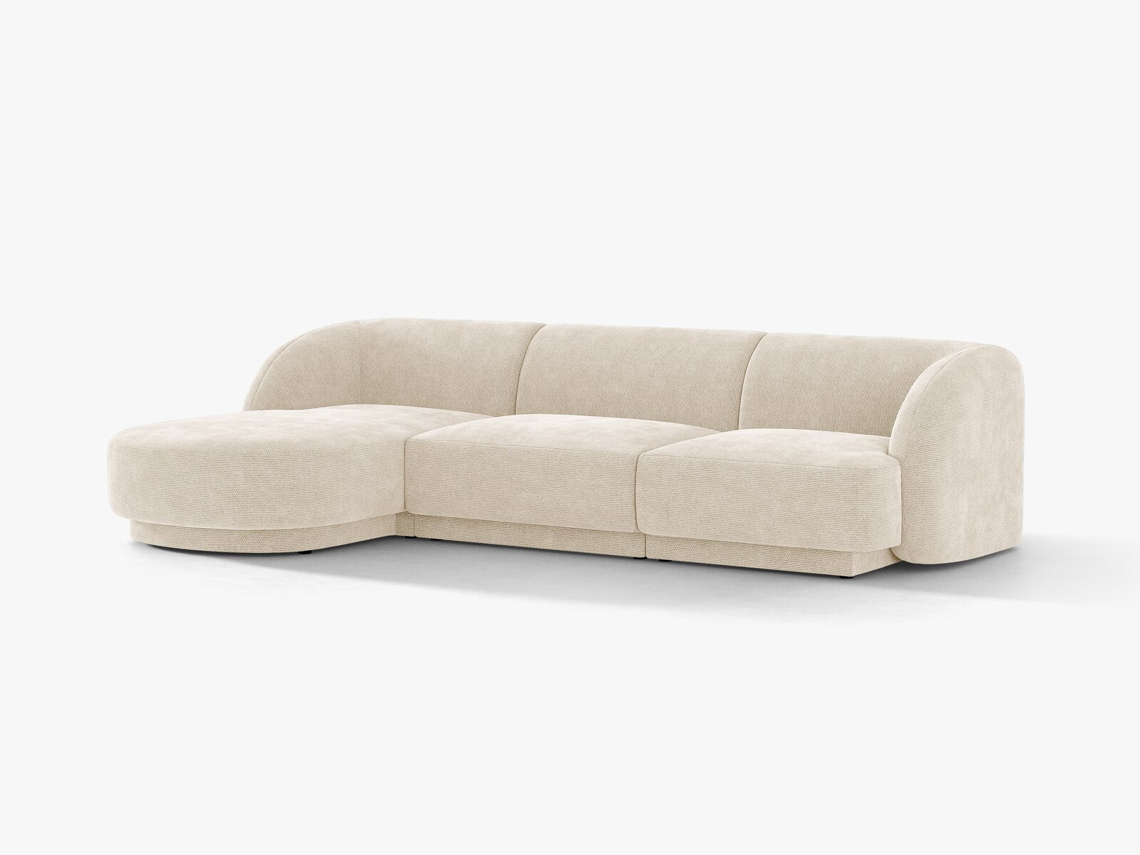 Micadoni Ecksofa Miley 4-Sitzer Links Chenille Eden Elfenbein