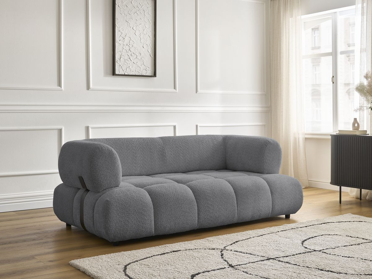 Bobochic Alya Sofa 2-Sitzer Bouclé-Stoff Dunkelgrau