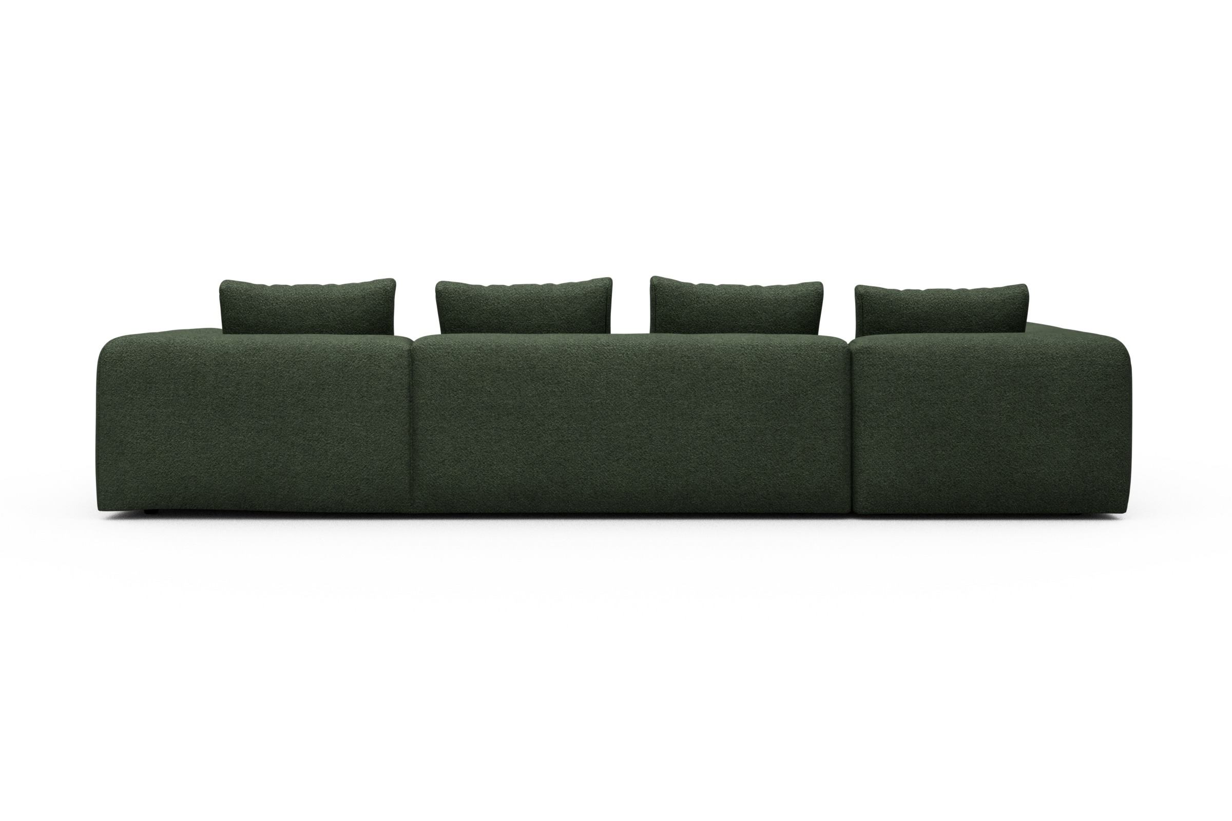 Wohnlandschaft Fred Chaiselongue rechts mit 2-Sitzer und lange Armlehne links Vanora-Deep-Green