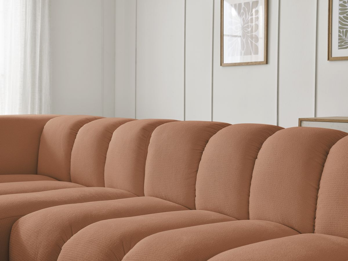Bobochic Talia Ecksofa Melange-Stoff Orange Ecke links