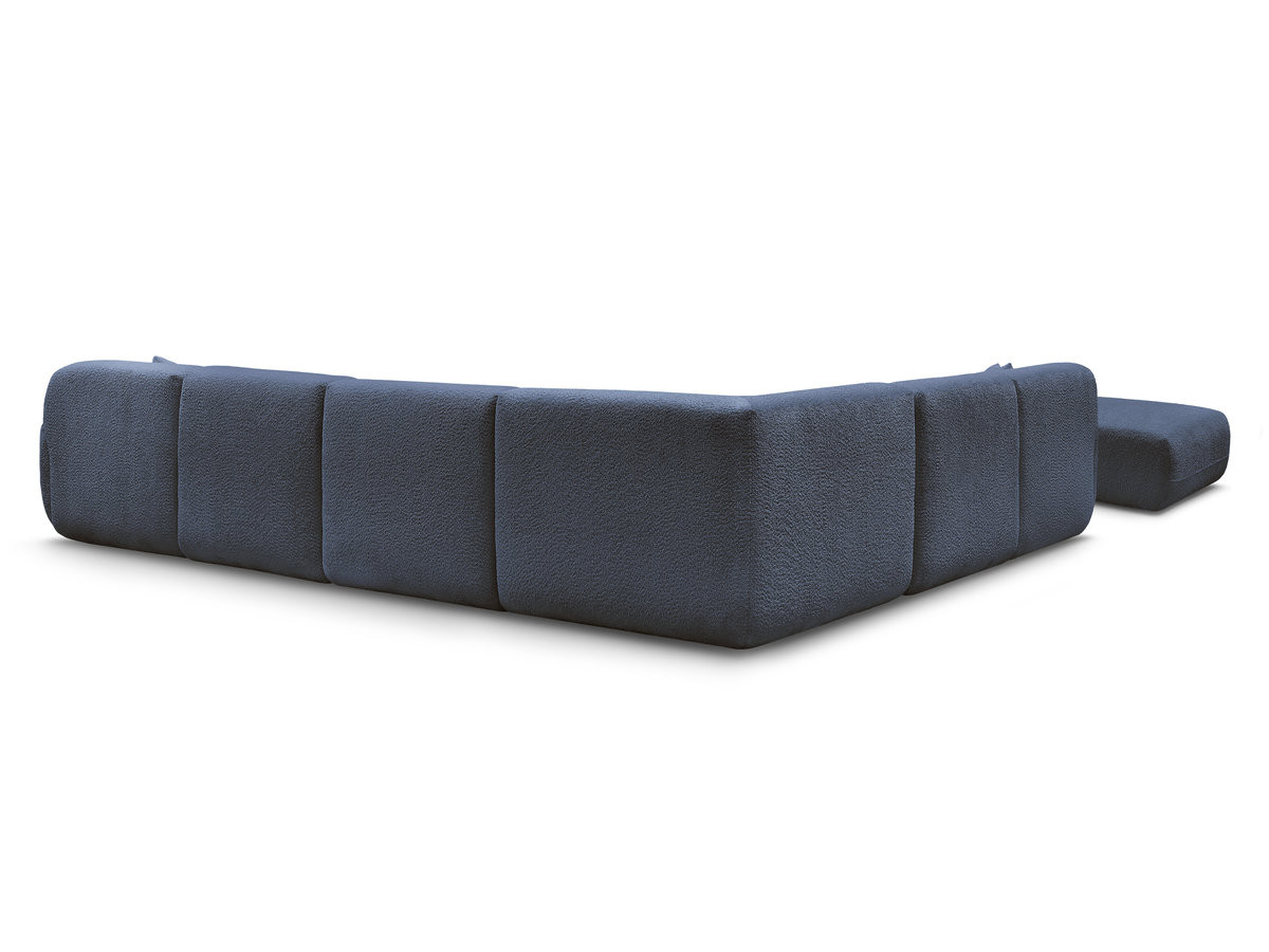 Bobochic Anda Wohnlandschaft mit Pouf 373 × 289 cm Chenille Dunkelblau Ecke links