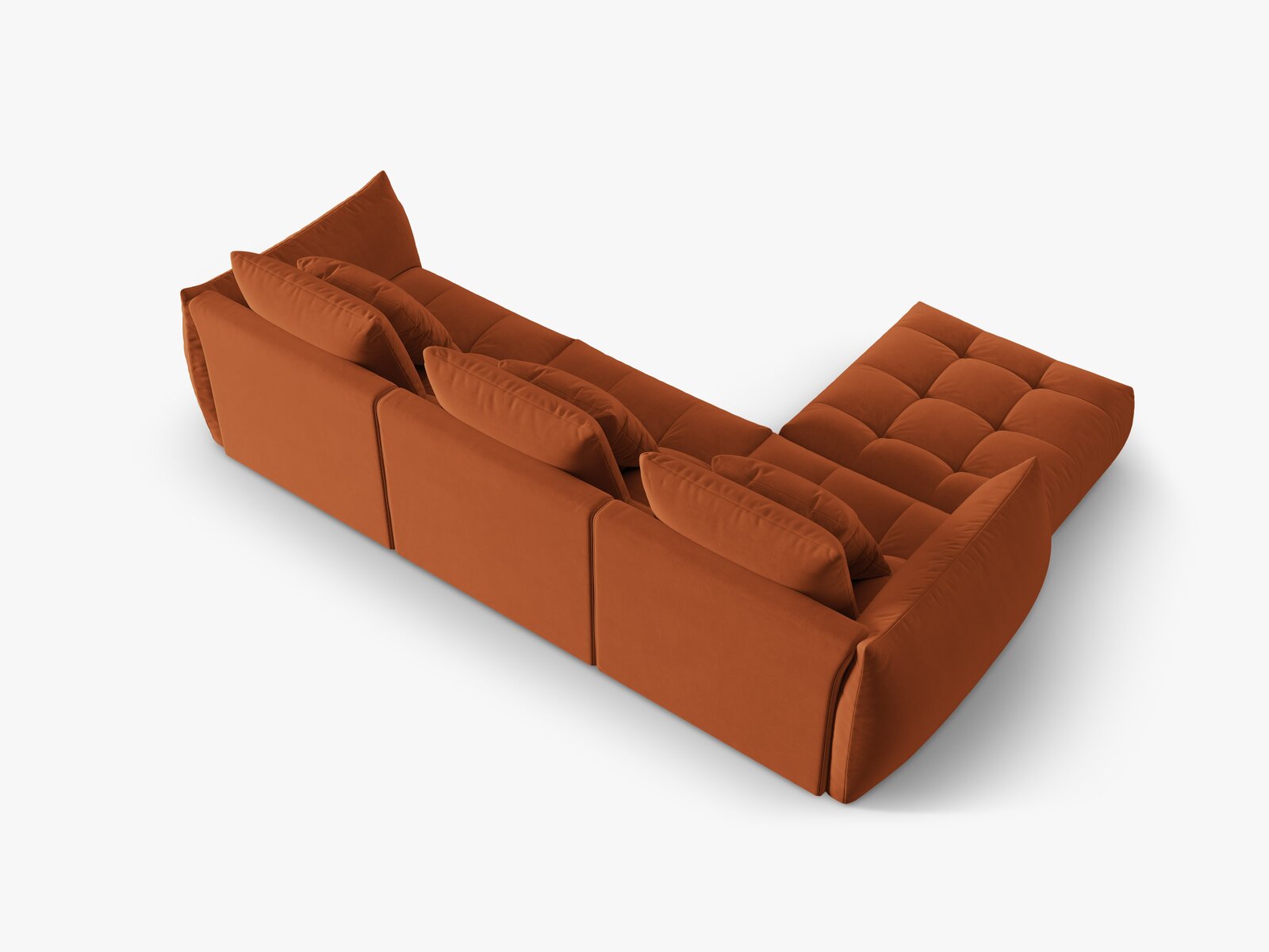 Micadoni Ecksofa Bloom 2-Sitzer Samt Terrakotta