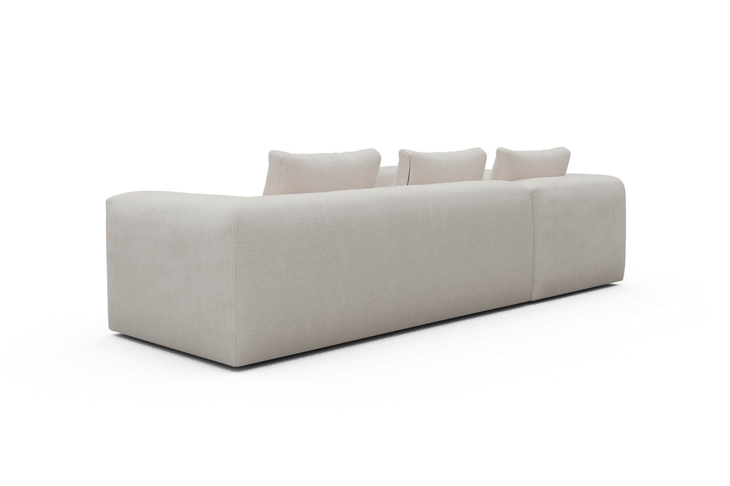 Ecksofa Fred 2x 2,5-Sitzer links offen Corduroy-Ivory