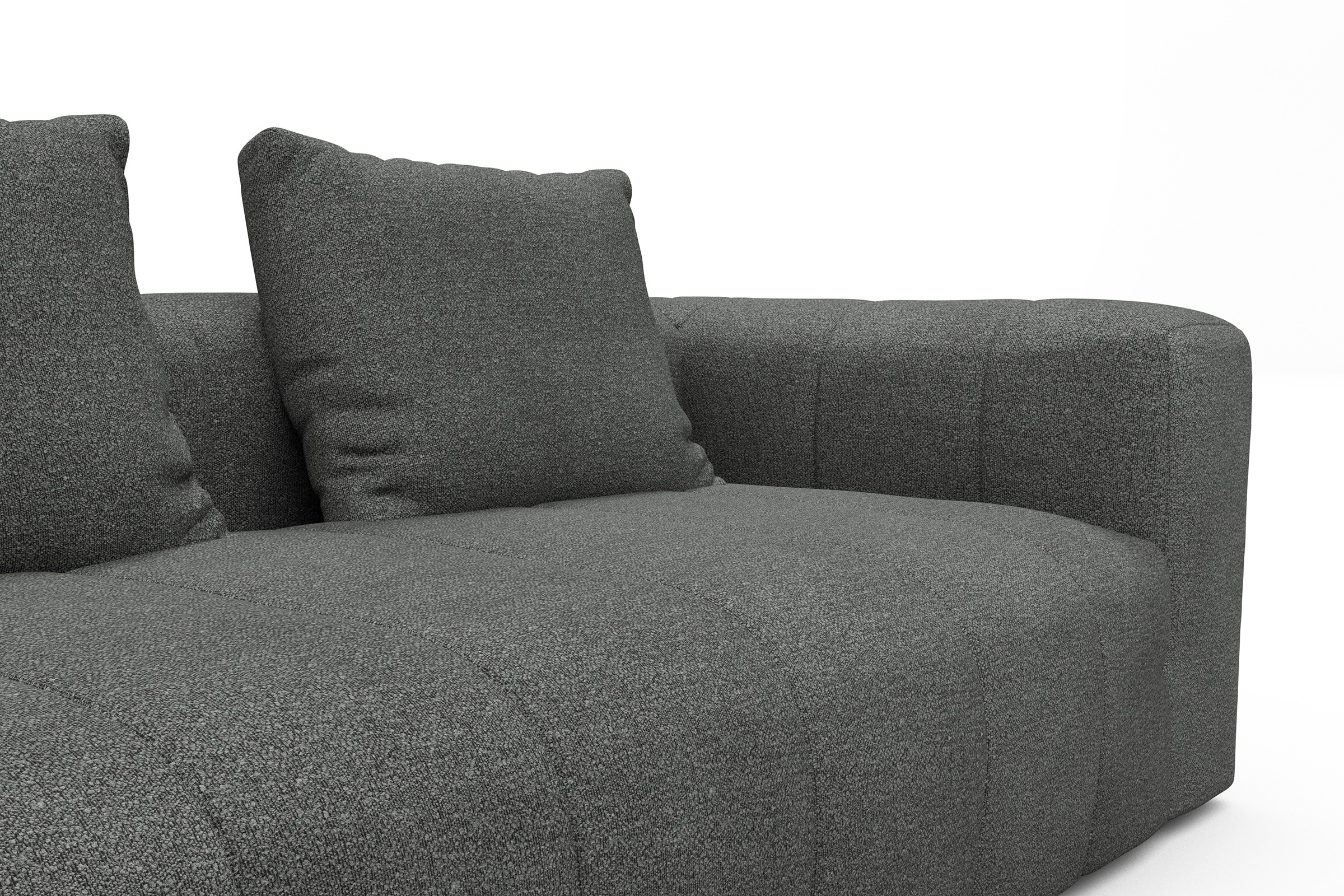 Sofa Hugo 3-Sitzer Boucle-Ash-Grey
