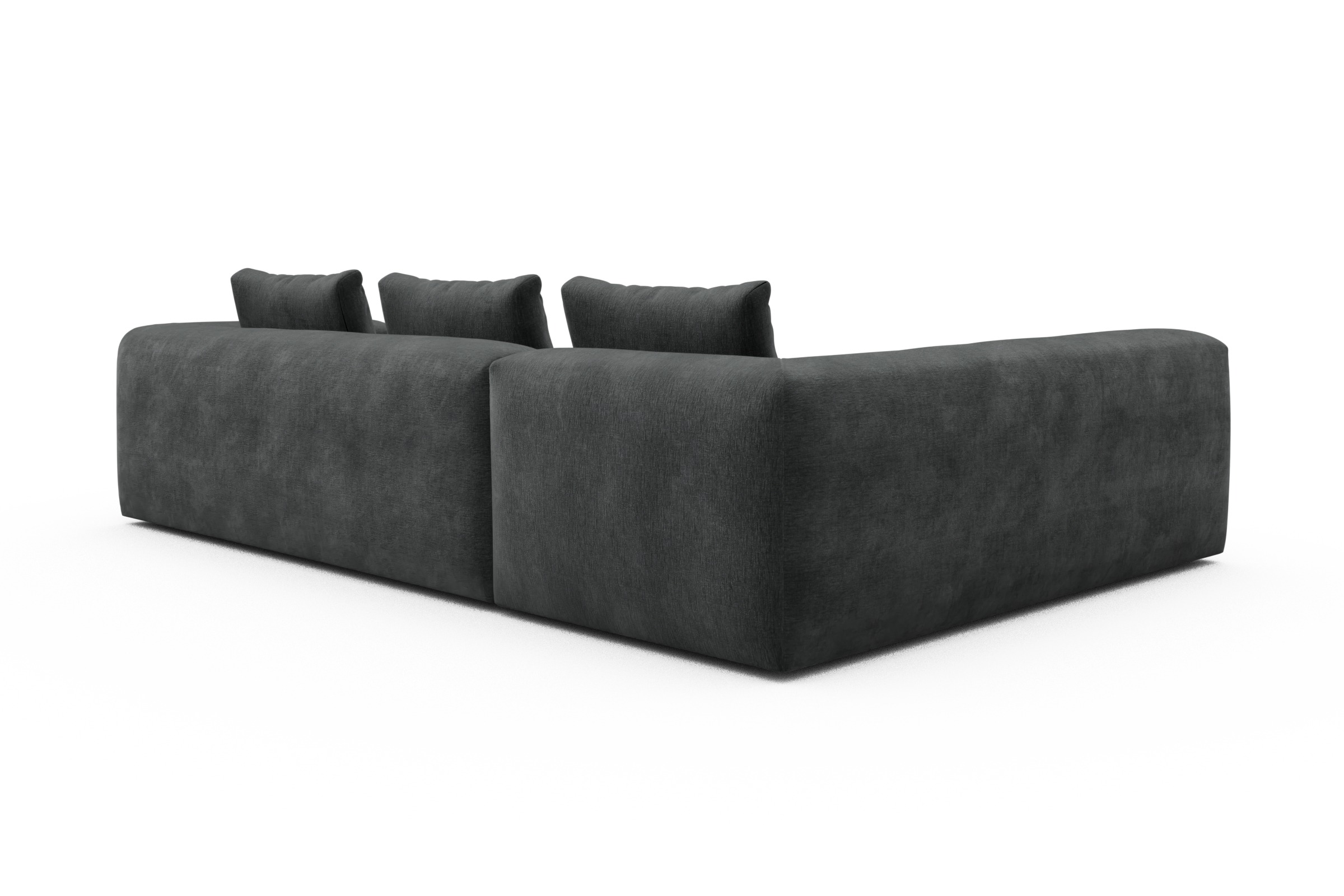 Ecksofa Fred 2x 2,5-Sitzer links offen Smooth-Deep-Warm-Grey