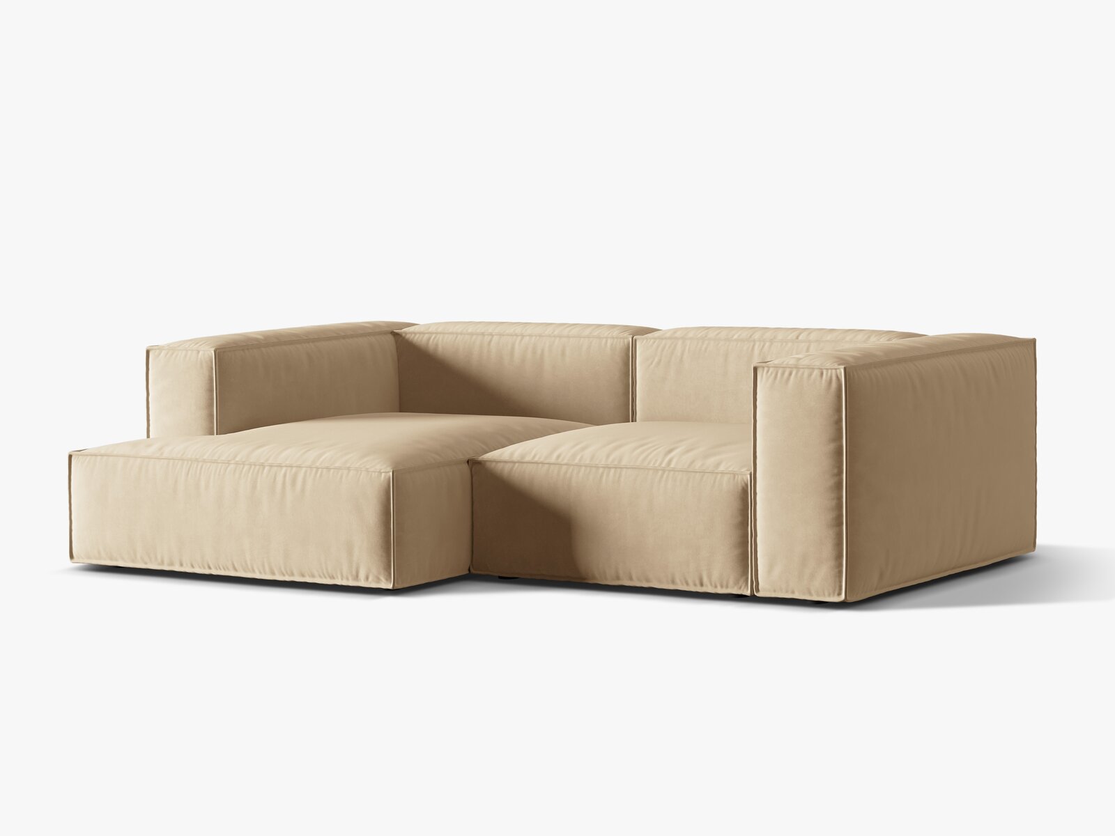 Micadoni Ecksofa Nuria 3-Sitzer Links Samt Nude