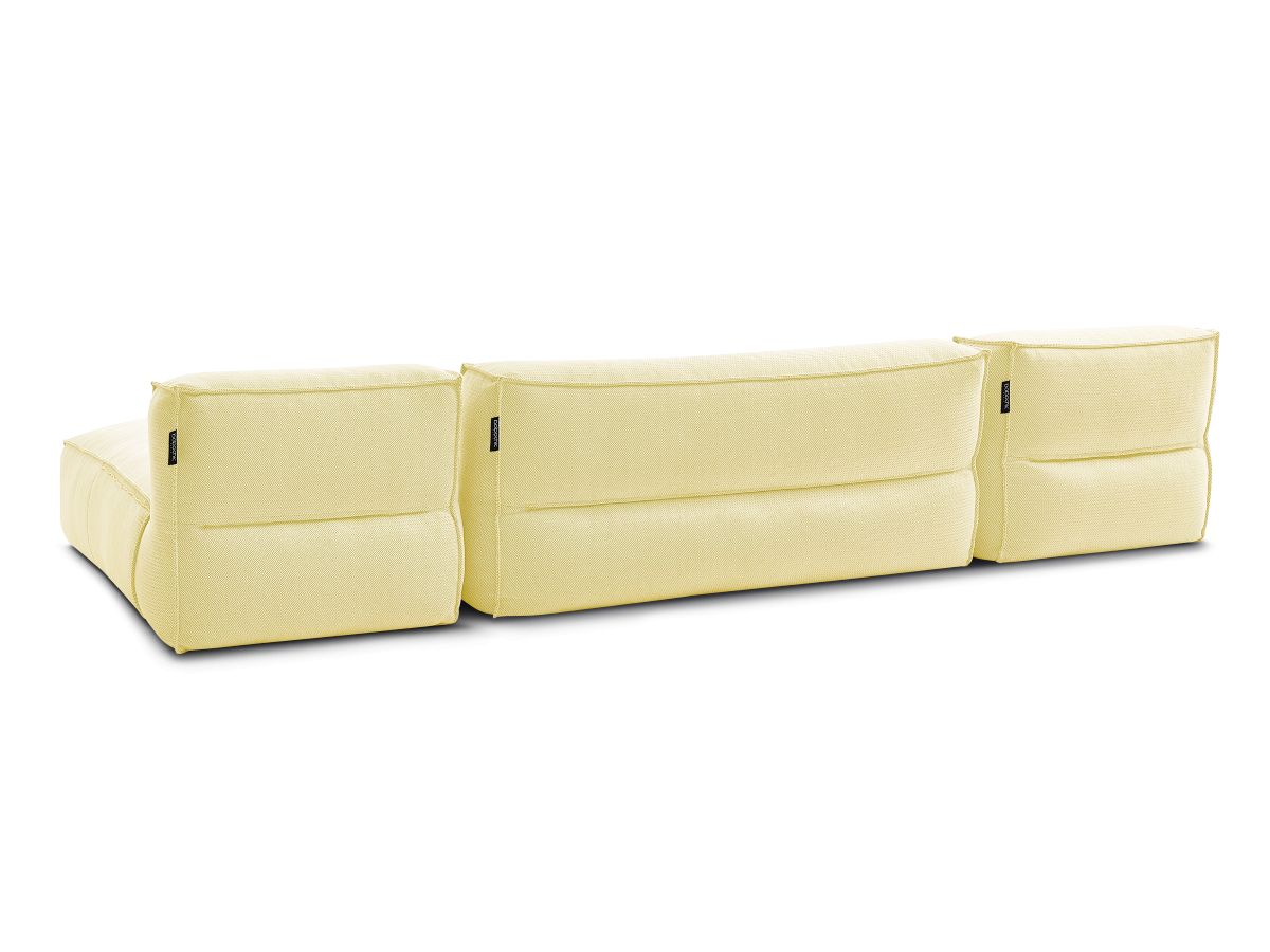 Bobochic Biarritz Gartensofa 4-Sitzer mit Pouf 332 × 168 cm Melange-Stoff Gelb