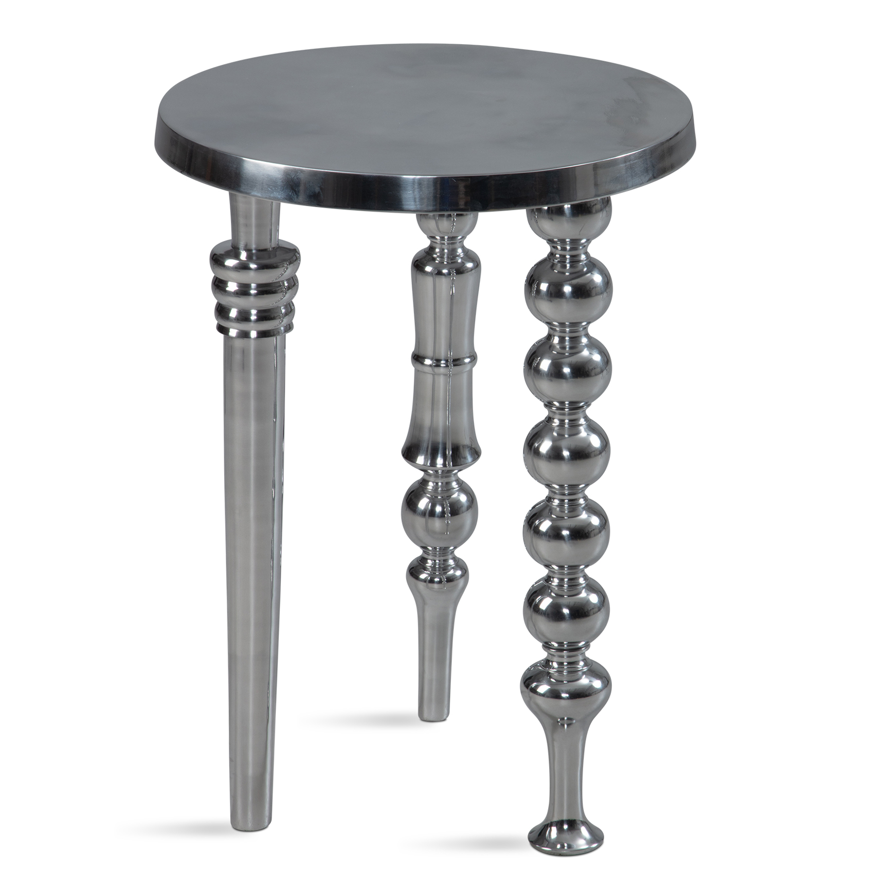 Beistelltisch Tolga Aluminium Silber Ø 44 × H 63 cm
