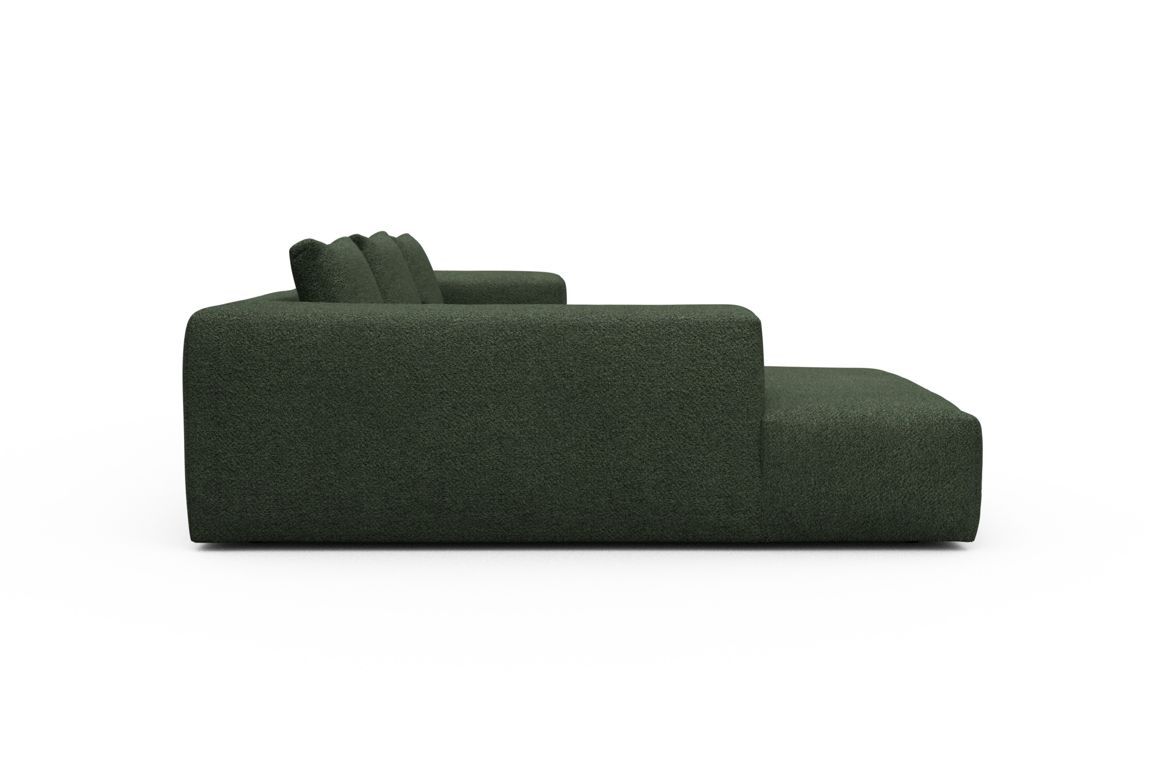 Ecksofa Fred Relax-Ecke links mit 2,5-Sitzer Vanora-Deep-Green